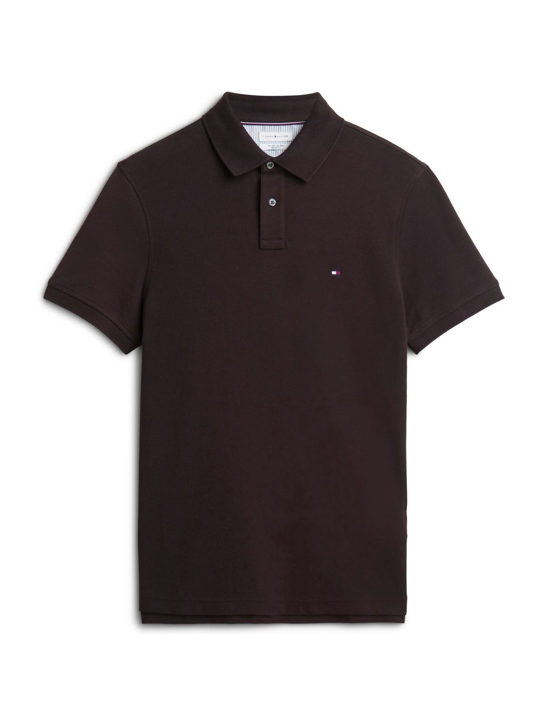 Tommy Hilfiger Hombre Marrón Chocolate Regular Fit 1985 Pique Polo Shirt