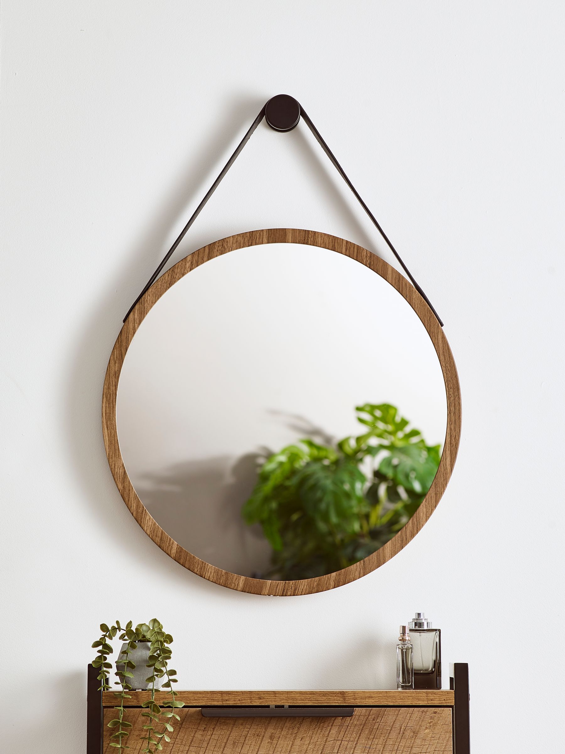 Next Natural Bronx Hanging Round Wall Mirror