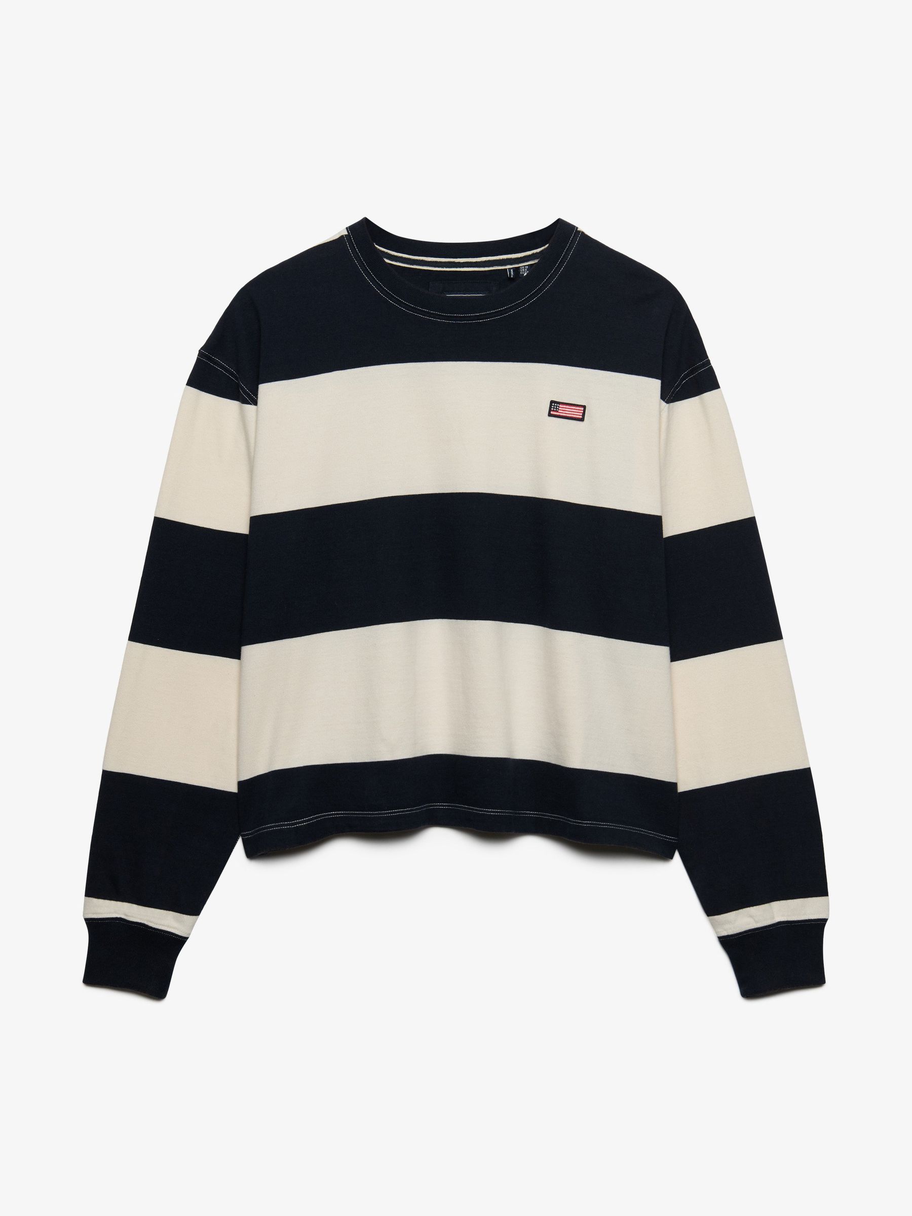 Superdry Damen Blau Sweatshirt, Weit Geschnitten, Athletic Essentials Stripe - Bild 3