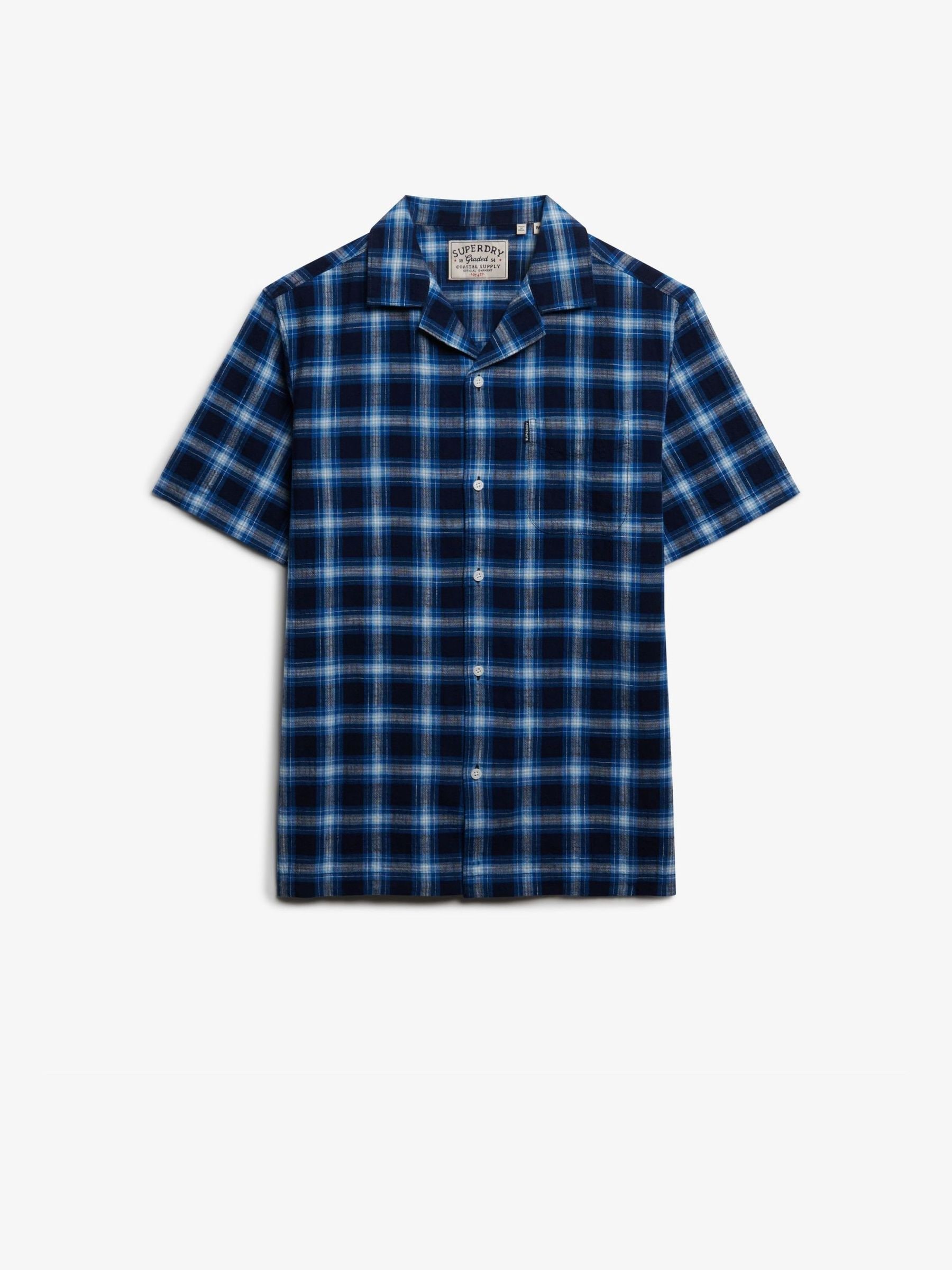 Superdry Herren Blau Cabana Kariertes Kurzarmhemd - Bild 1