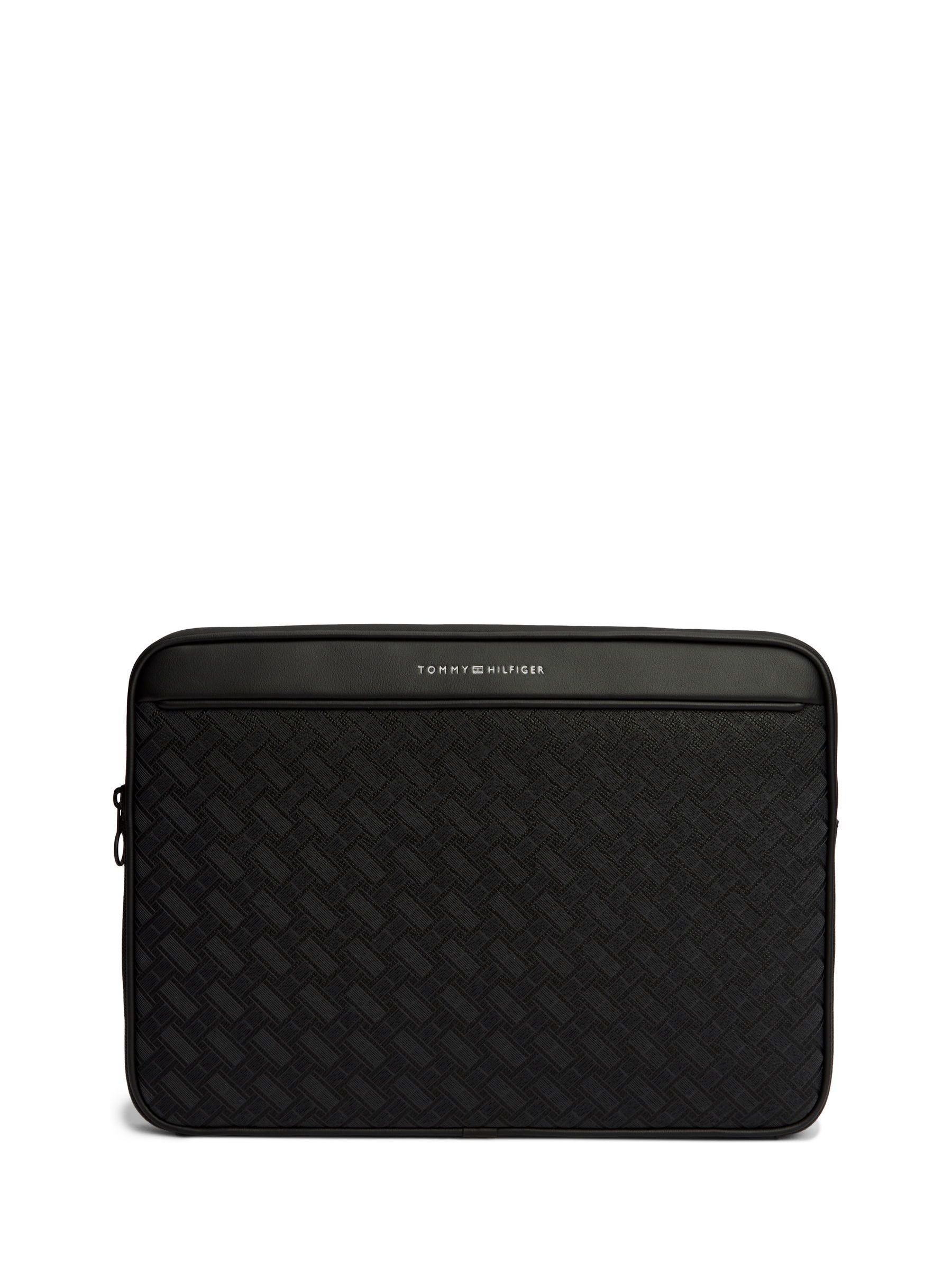 Tommy Hilfiger Schwarz Modern Embossed Flag Laptop Bag - Image 1