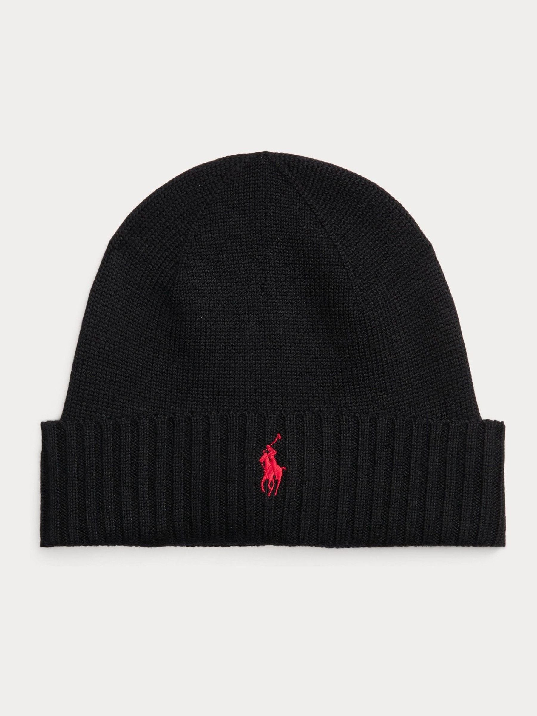 Polo Ralph Lauren Schwarz Merino Wool Beanie - Image 1