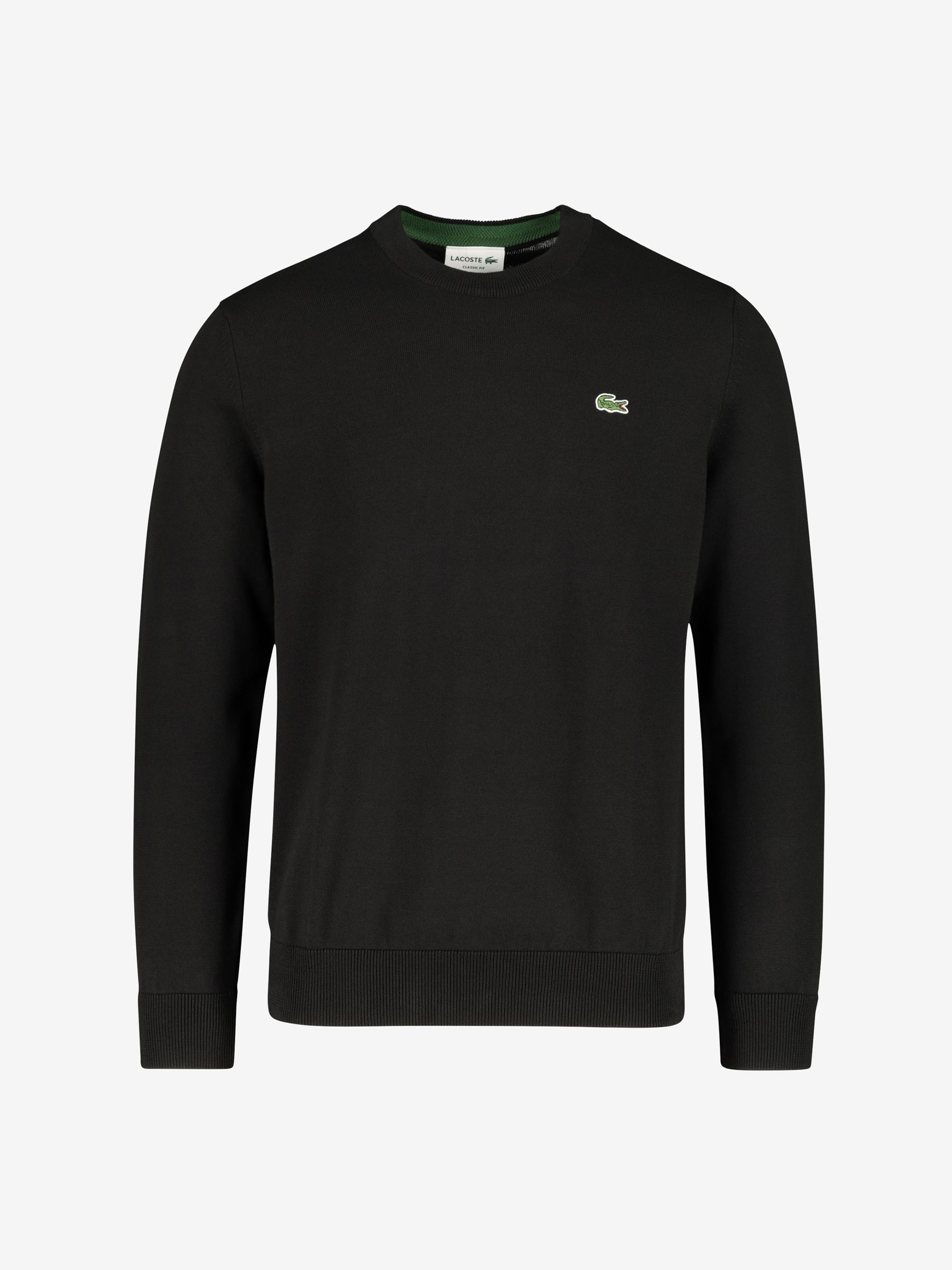 Lacoste Black Cotton Crew Neck Jumper