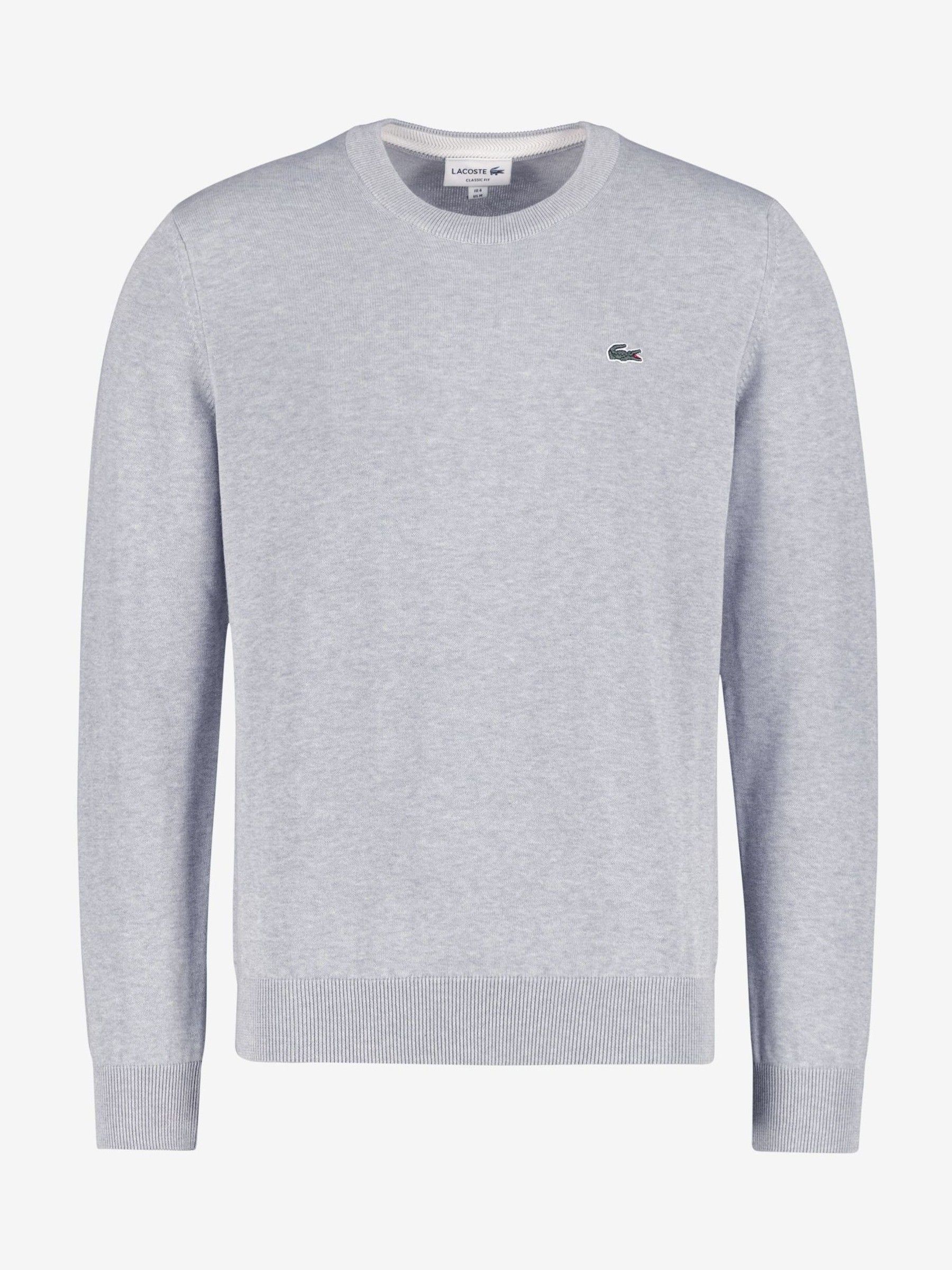 Lacoste Grey Cotton Crew Neck Jumper