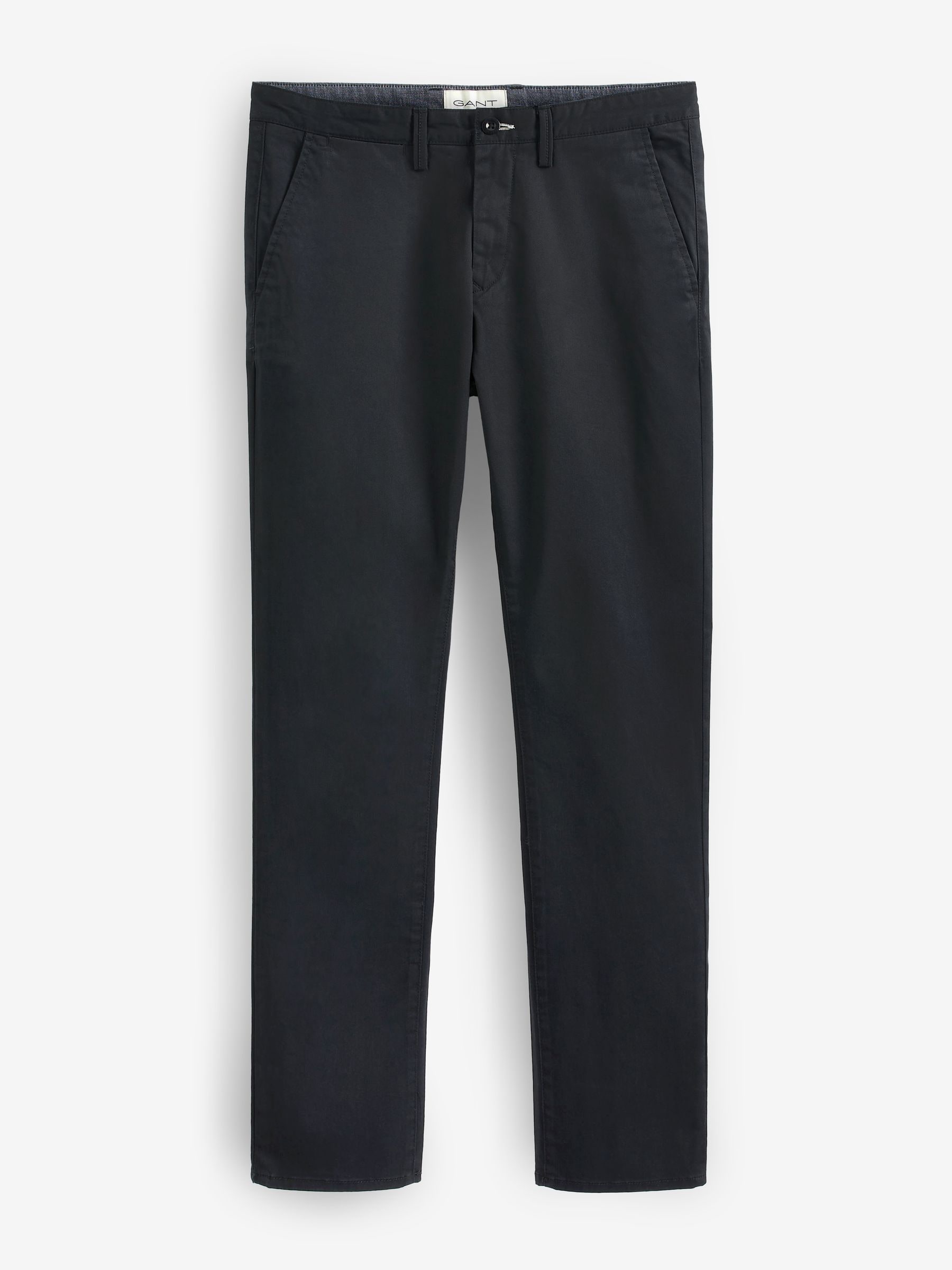 Gant Black Slim Fit Cotton Twill Chino Trousers