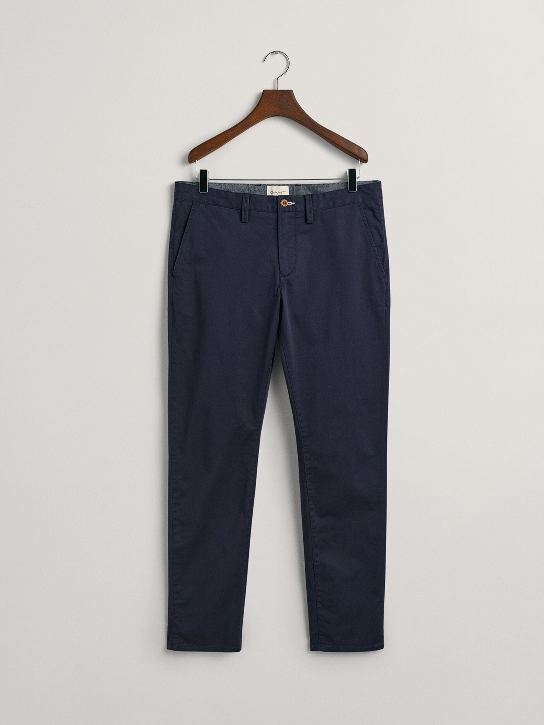 Gant Marine Blue Slim Fit Cotton Twill Chino Trousers