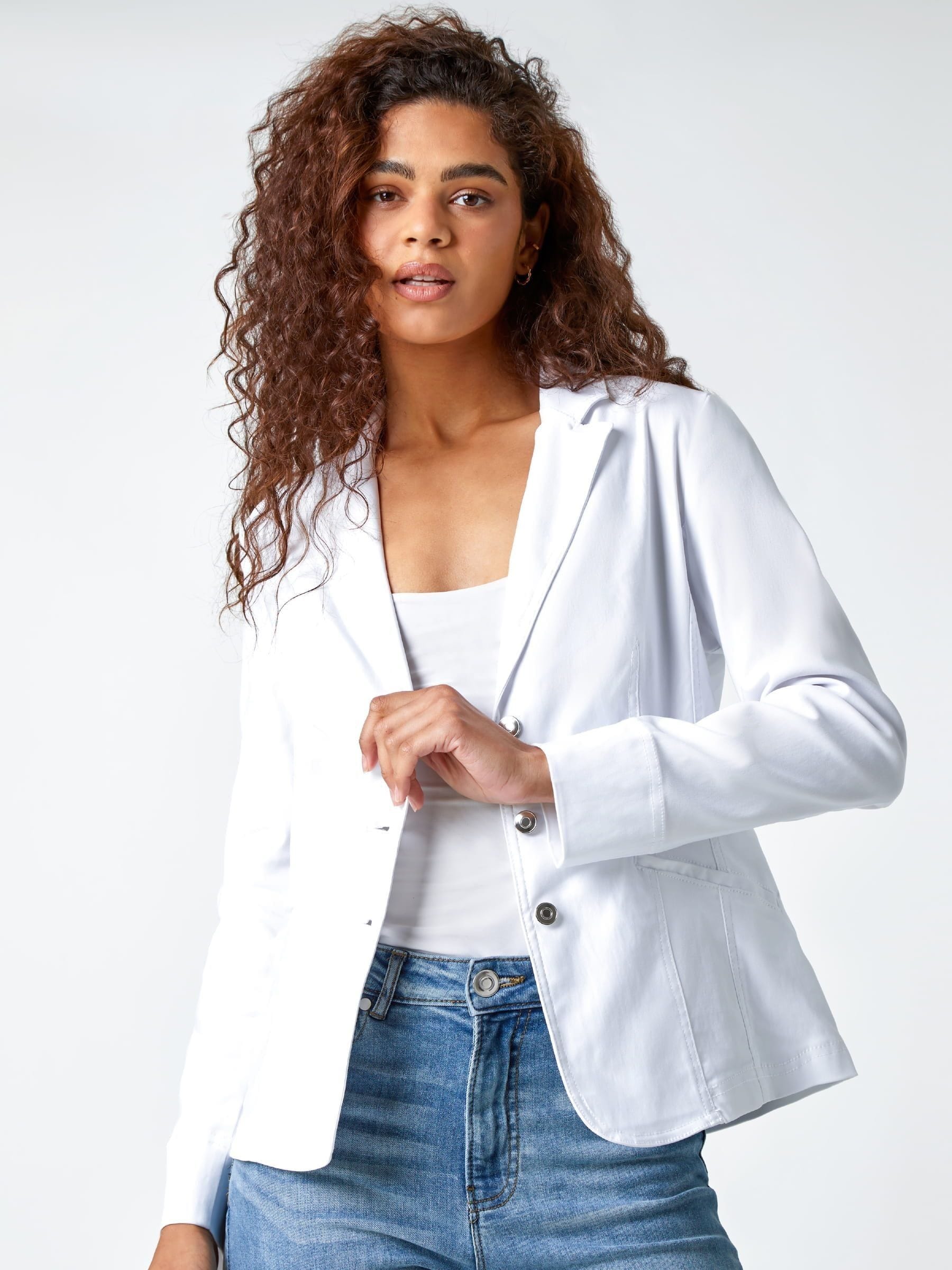 Roman Bianco Stretch Con Bottoni Blazer