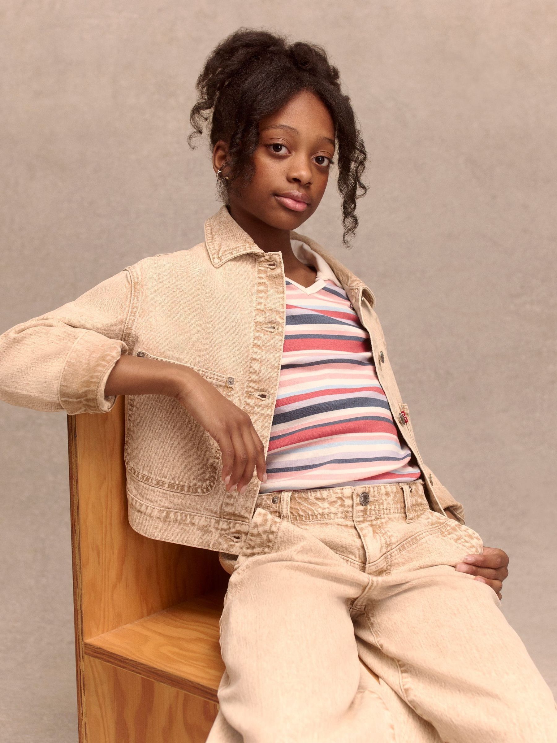 Levi's Ragazza Natural Levi's Studded Trucker Jacket