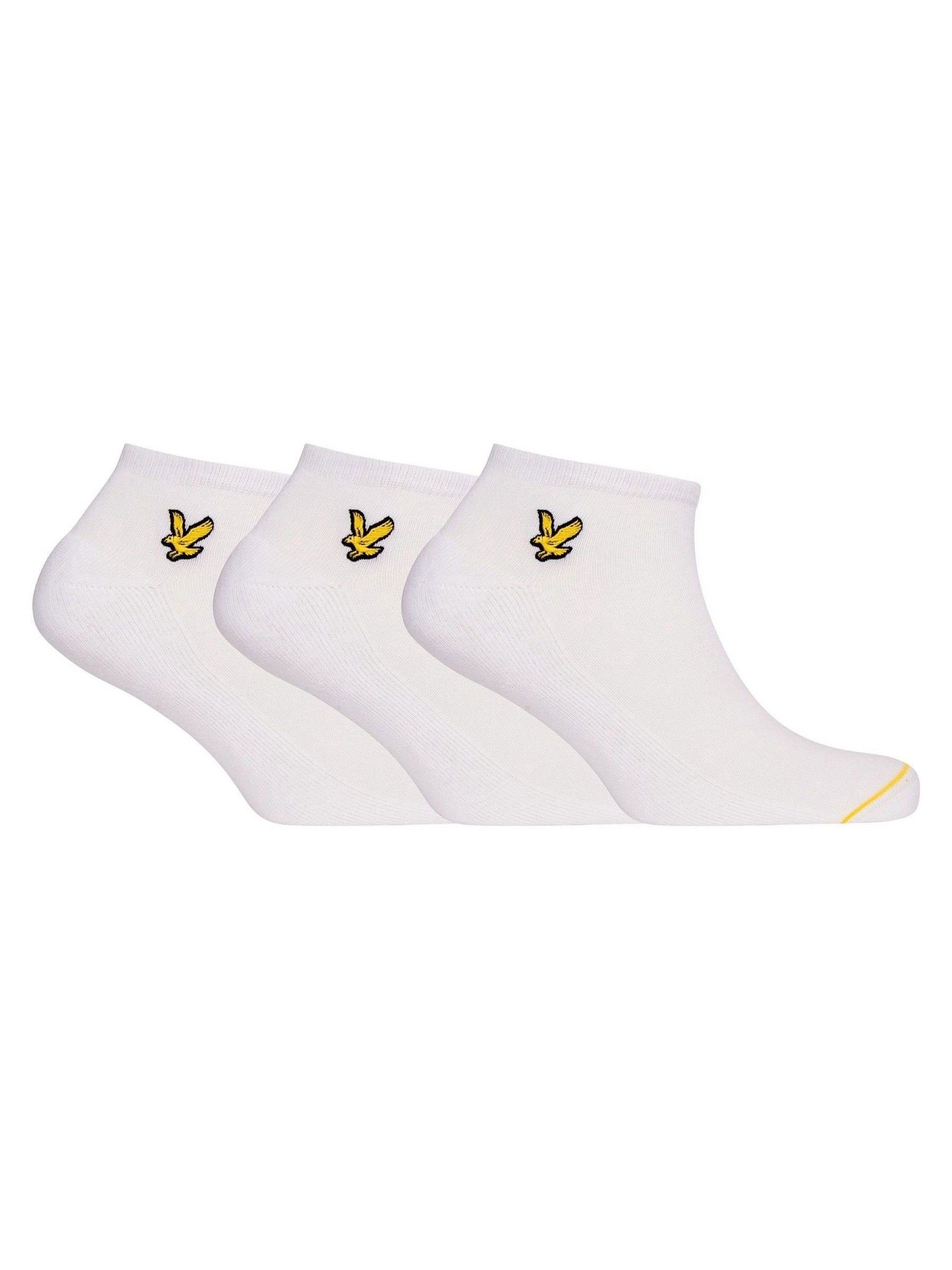 white lyle & scott trainer socks 3 pack