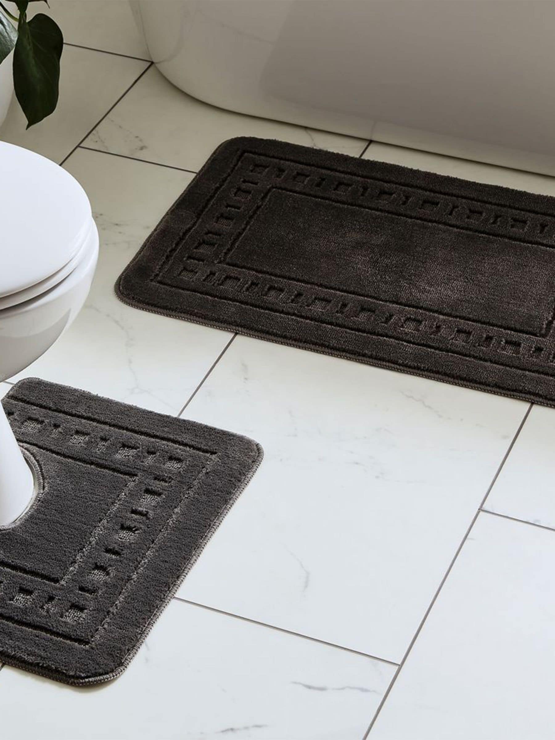 Catherine Lansfield Set Of 2 Grey Armoni Bath Set - Image 1