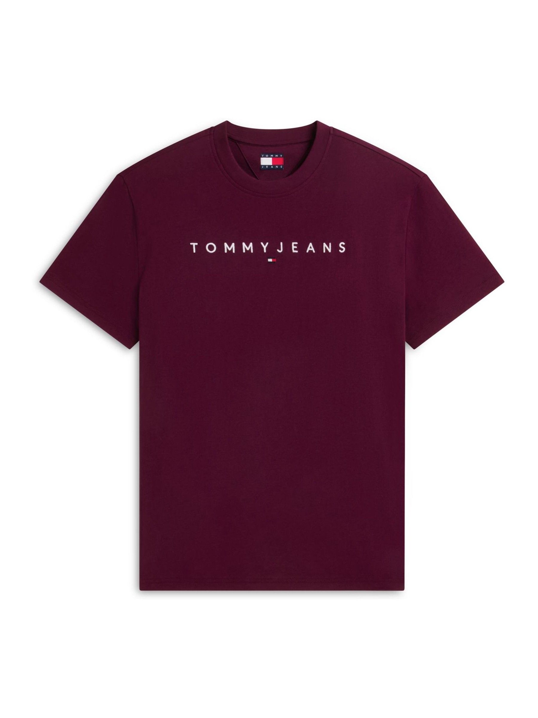 Tommy Jeans Herren Violett T-Shirt Linear Logo Dm0dm20744 Regular Fit - Image 2