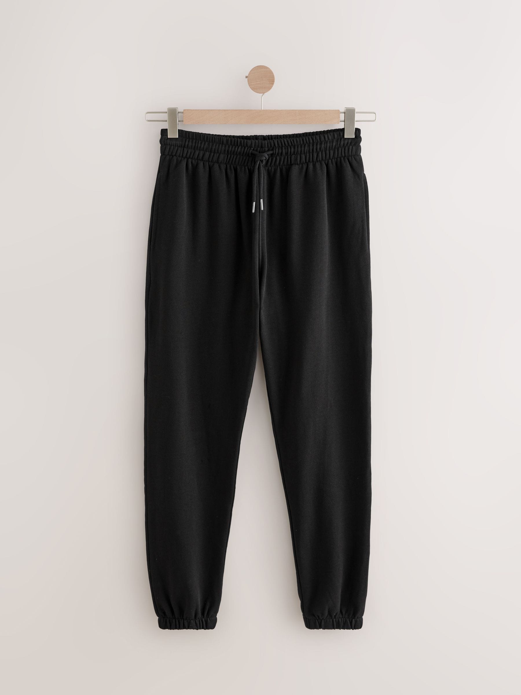 Next Black Cuffed Regular Fit Brushback Joggers