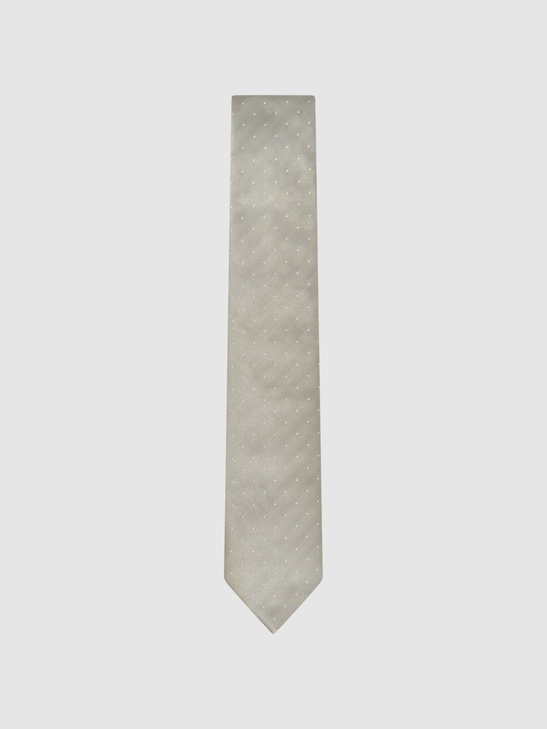Reiss Champagne Liam Polka Dot Silk Tie