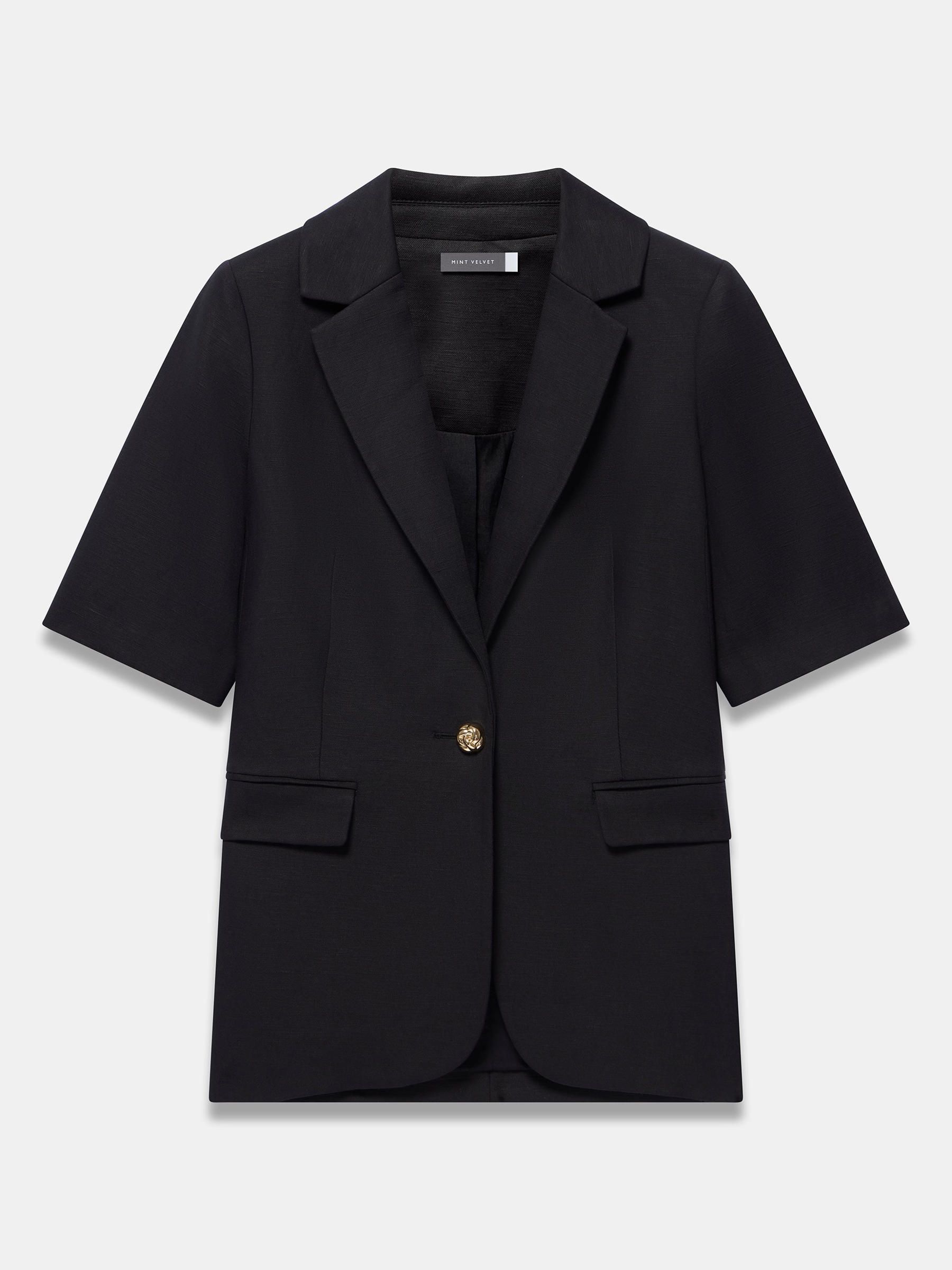 Mint Velvet Schwarz Short Sleeve Blazer