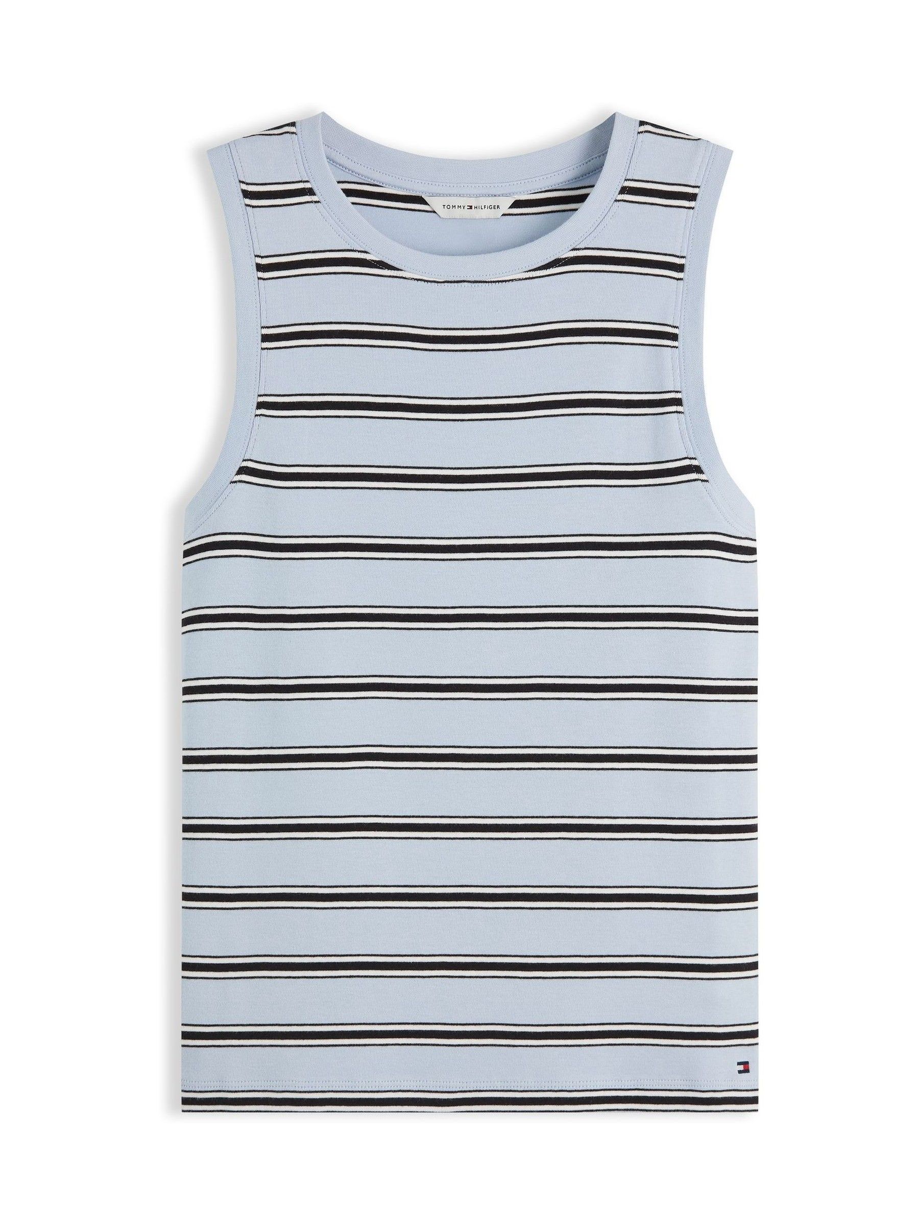 Tommy Hilfiger Blue Stripe Slim Crew Neck Tank Top
