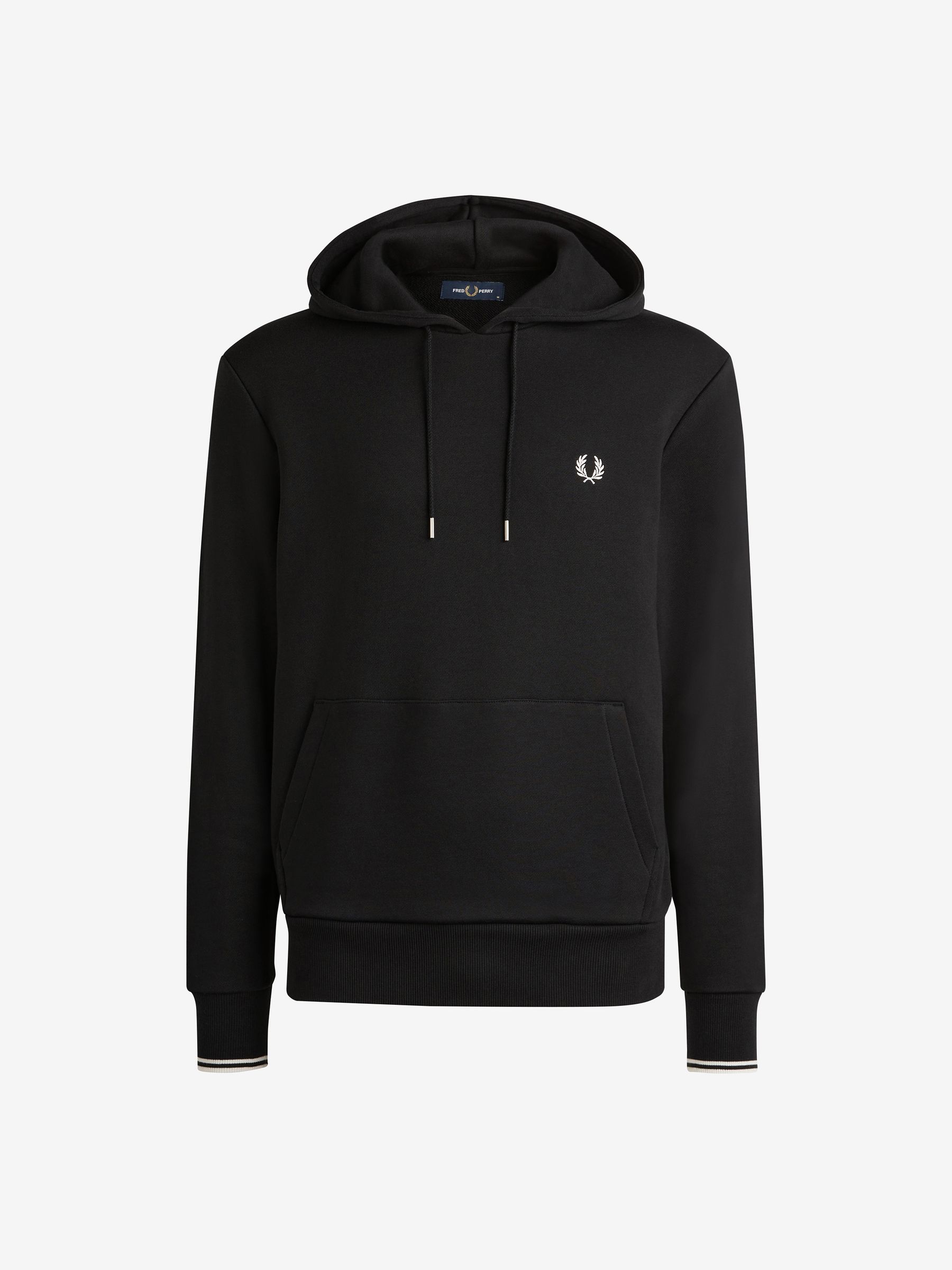 Fred Perry Herren Schwarz Tipped Hooded Sweatshirt - Bild 5