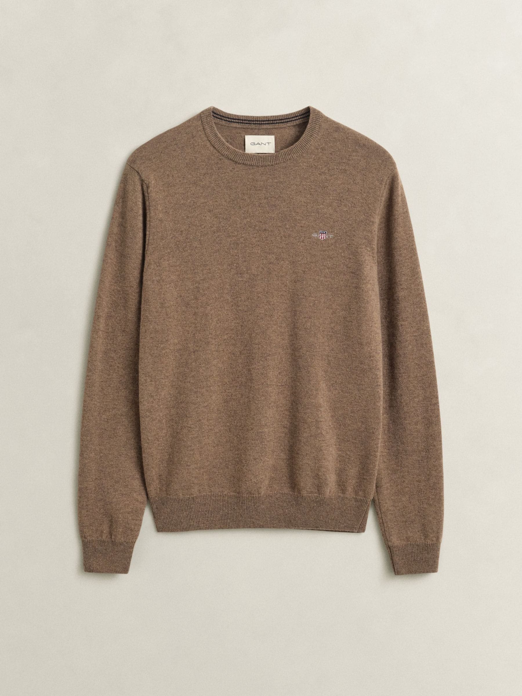Gant Herren Light Braun Melange Rundhalspullover Aus Lambswool (Xxxl) - Bild 7