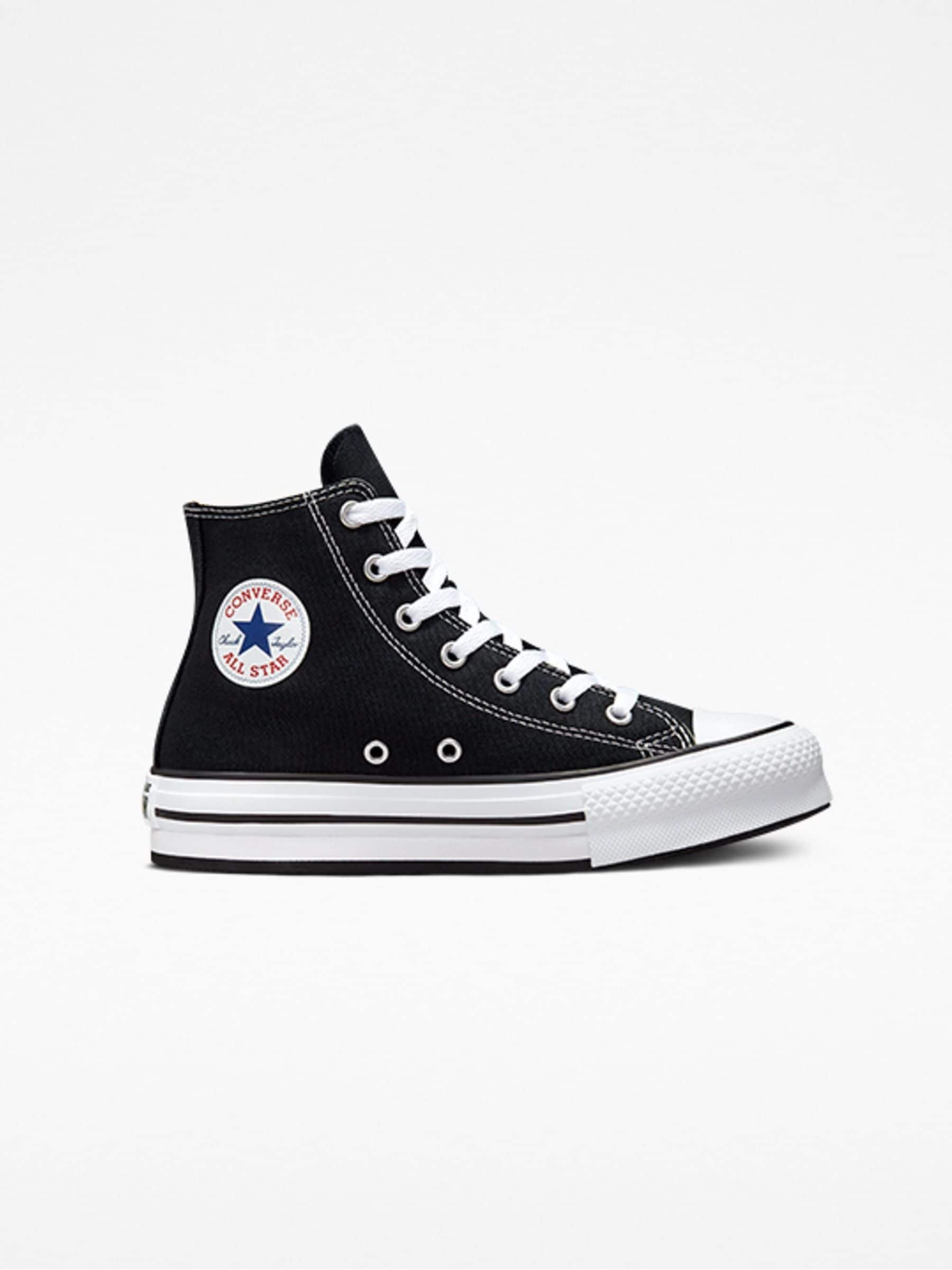 Converse Negro Zapatillas De Deporte Hi-Top Para Jóvenes Eva Lift De