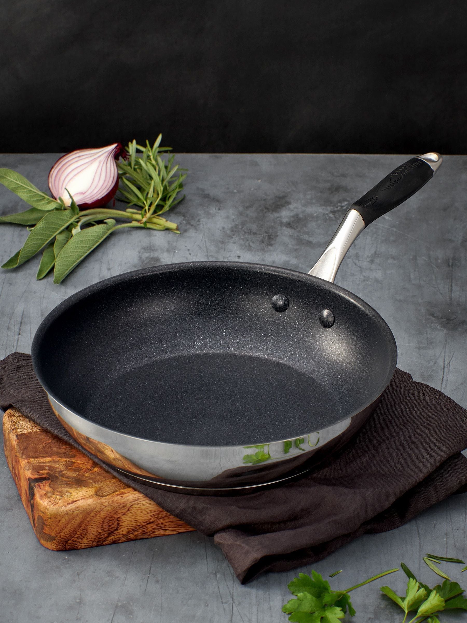 Stellar James Martin Silver Non Stick Frying Pan 26Cm