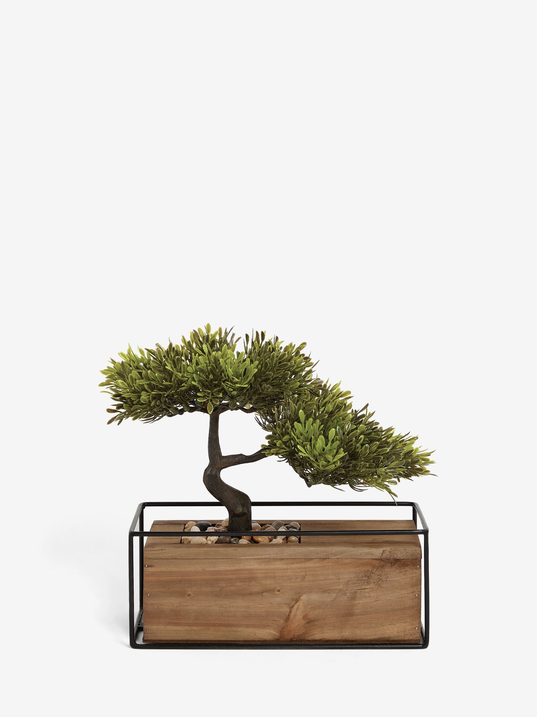 Next Green Artificial Bonsai Tree In Bronx Wood Pot