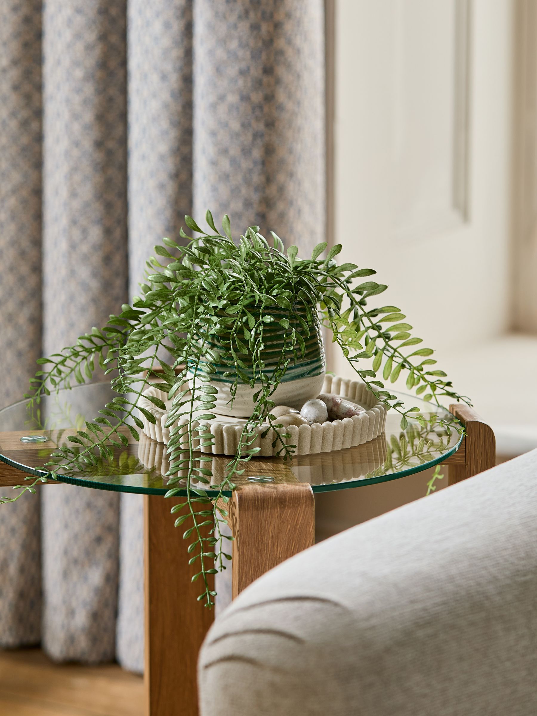 Next Green Artificial Trailing Plant In Reactive Ceramic Pot