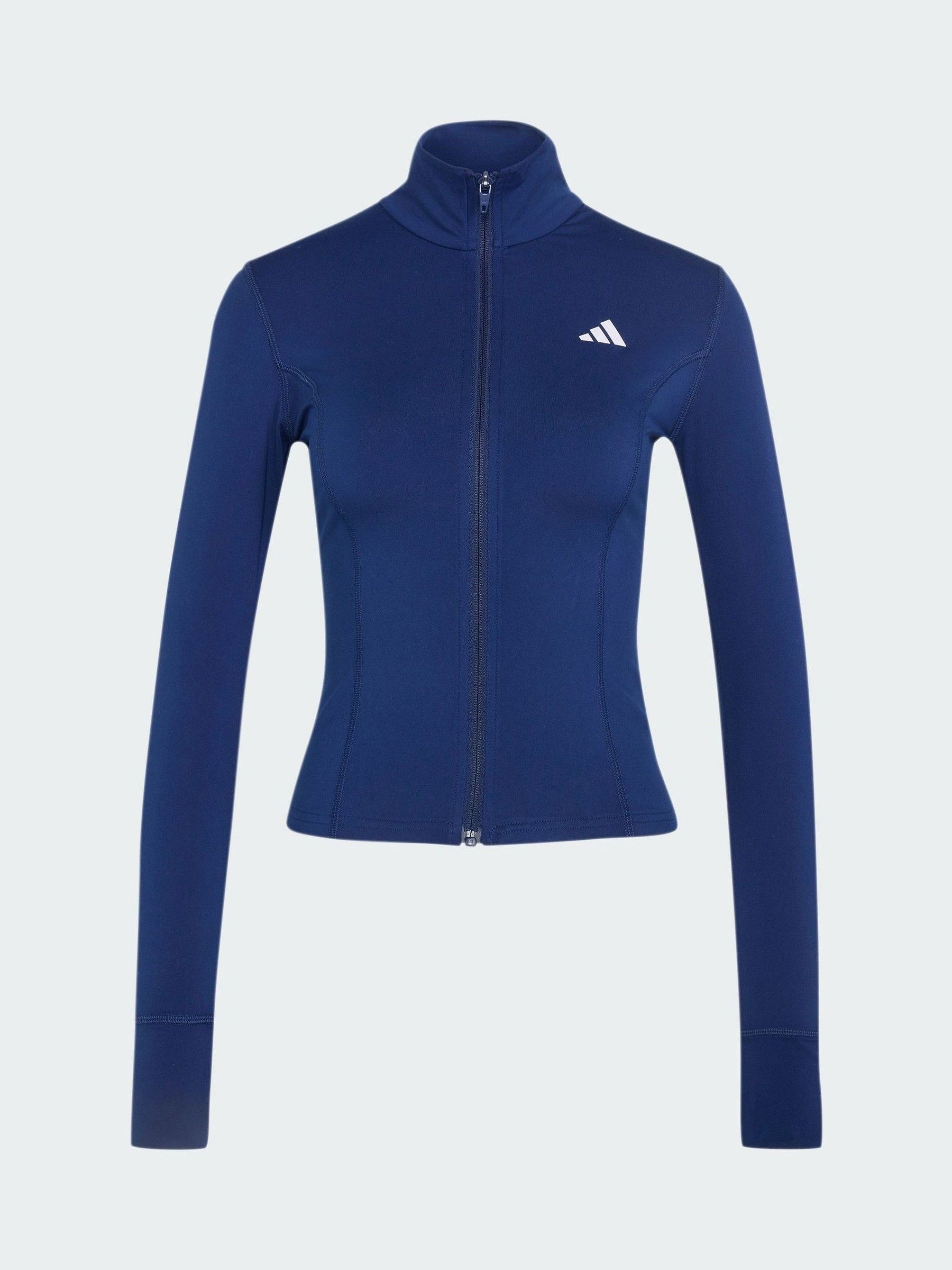 Adidas Azul Chaqueta Con Cremallera Y 3 Bandas Studio De - Imagen 1