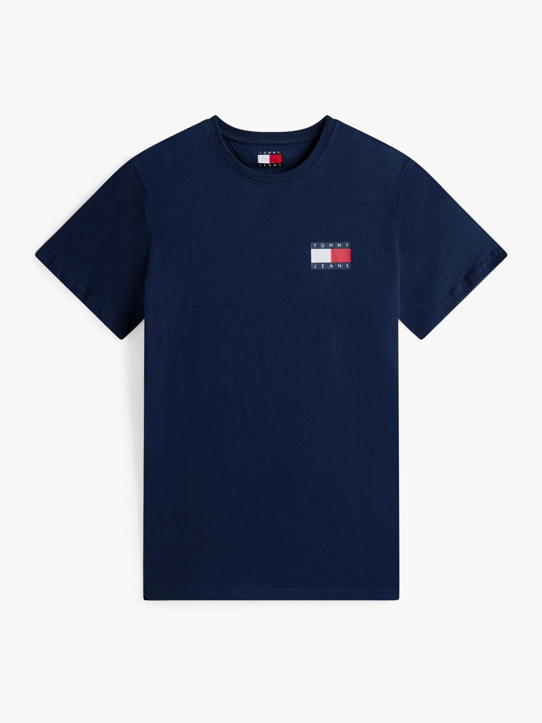 Tommy Jeans Azul Camiseta Entallada 100% Algodón Esencial Con Bandera De