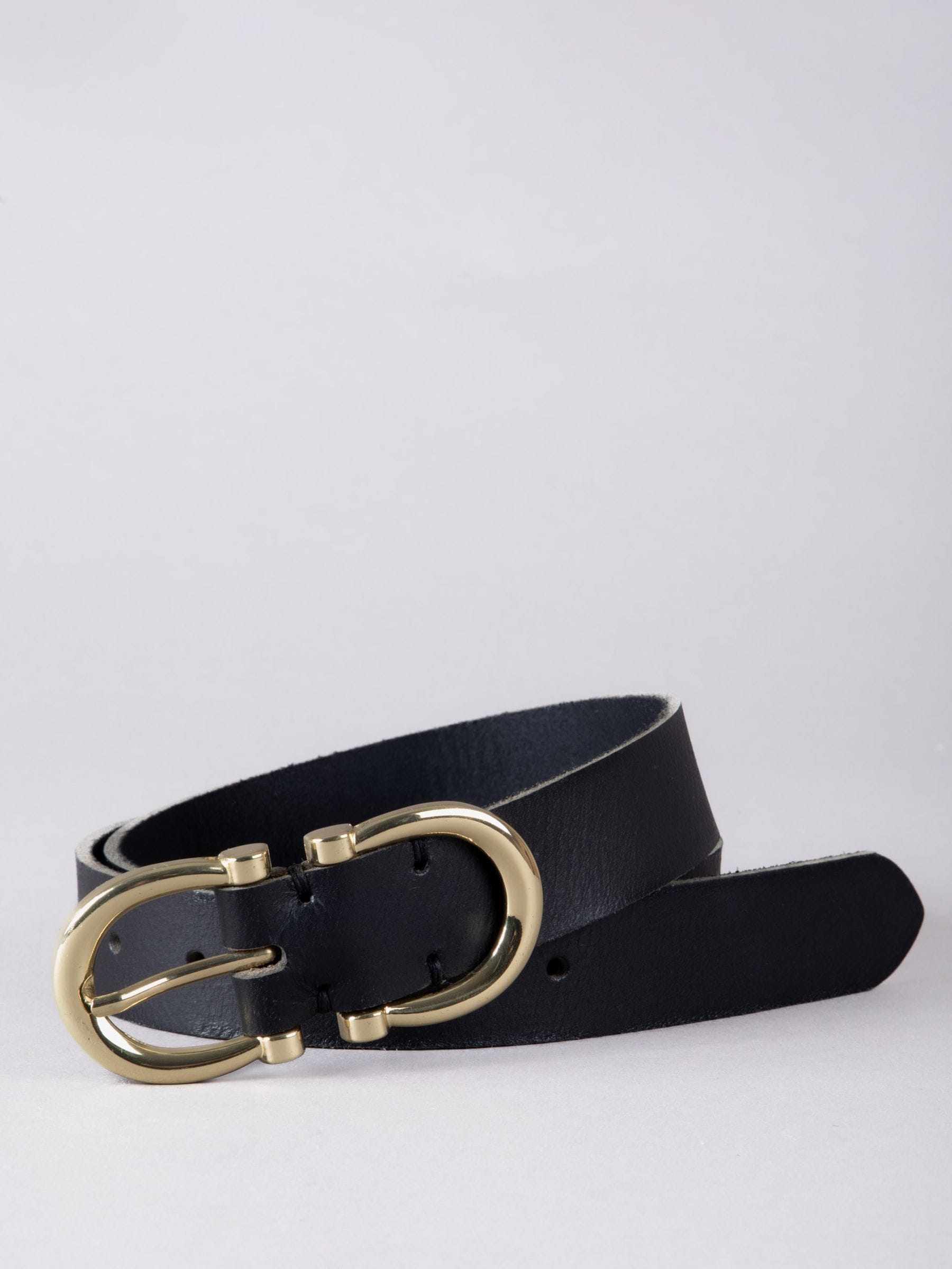 Lakeland Leather Black Bowness Dual Buckle Belt