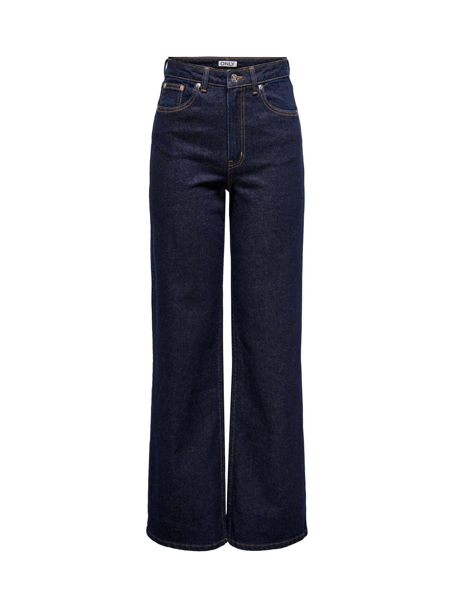 Only Vaqueros De Tiro Alto Y Pernera Ancha De Mezcla De Algodón