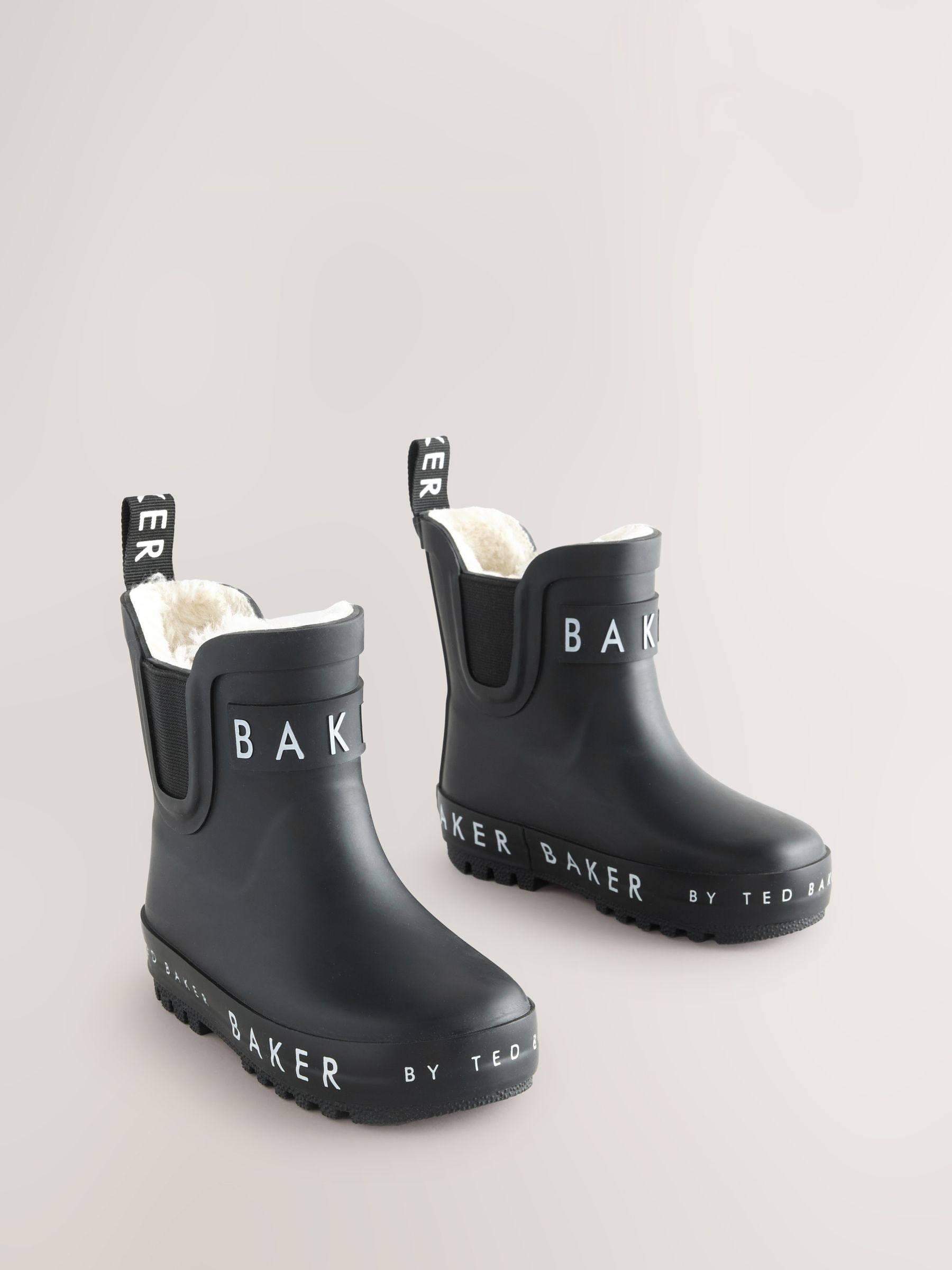 Baker By Ted Baker Boys Faux Fur Lined Welly Boots