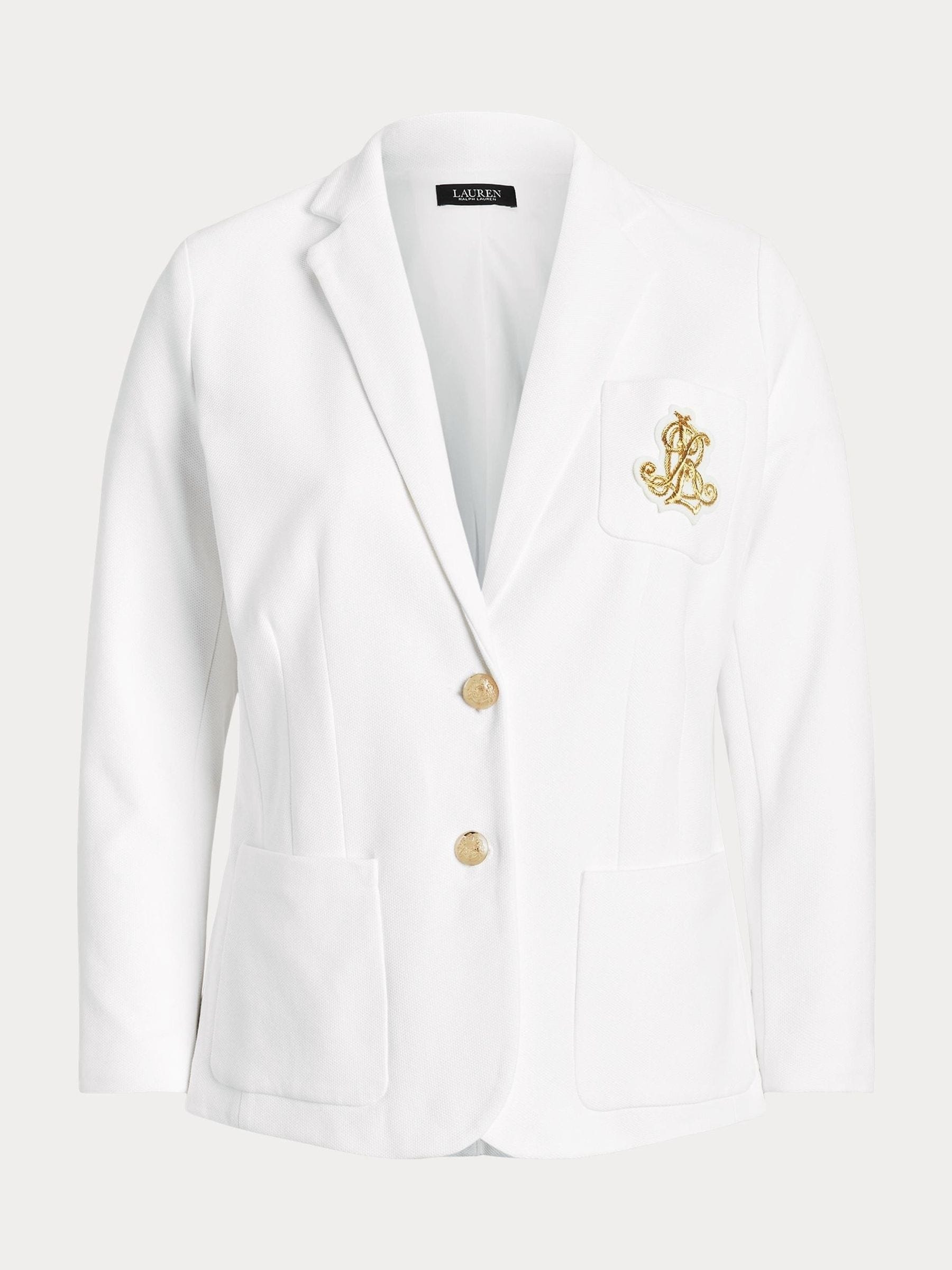 Lauren Ralph Lauren White Curve Slim Fit Anfisa Bullion Jacquard Blazer