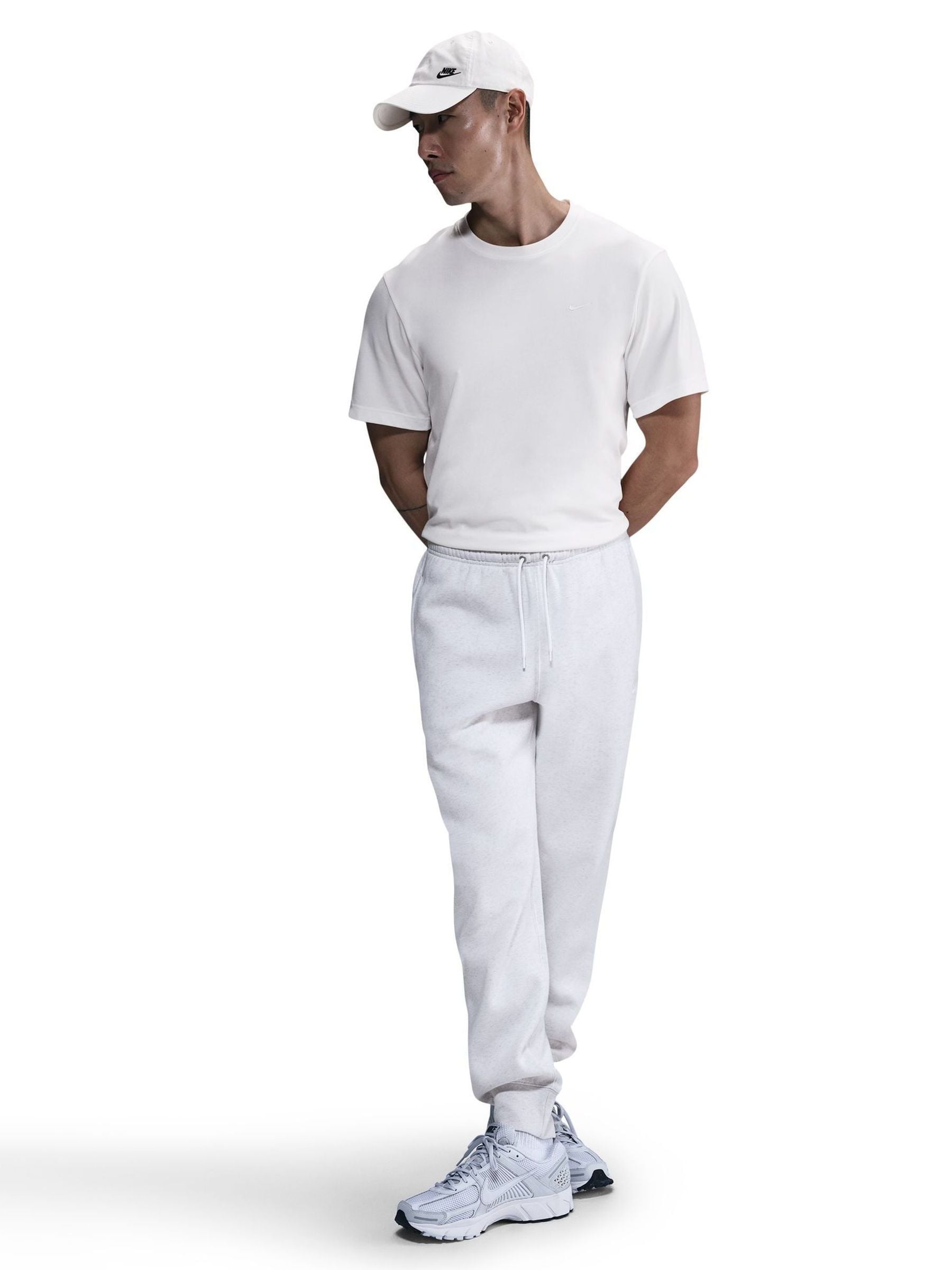 Next - Nike Grey Birch Heather Club Fleece Cuffed Joggers