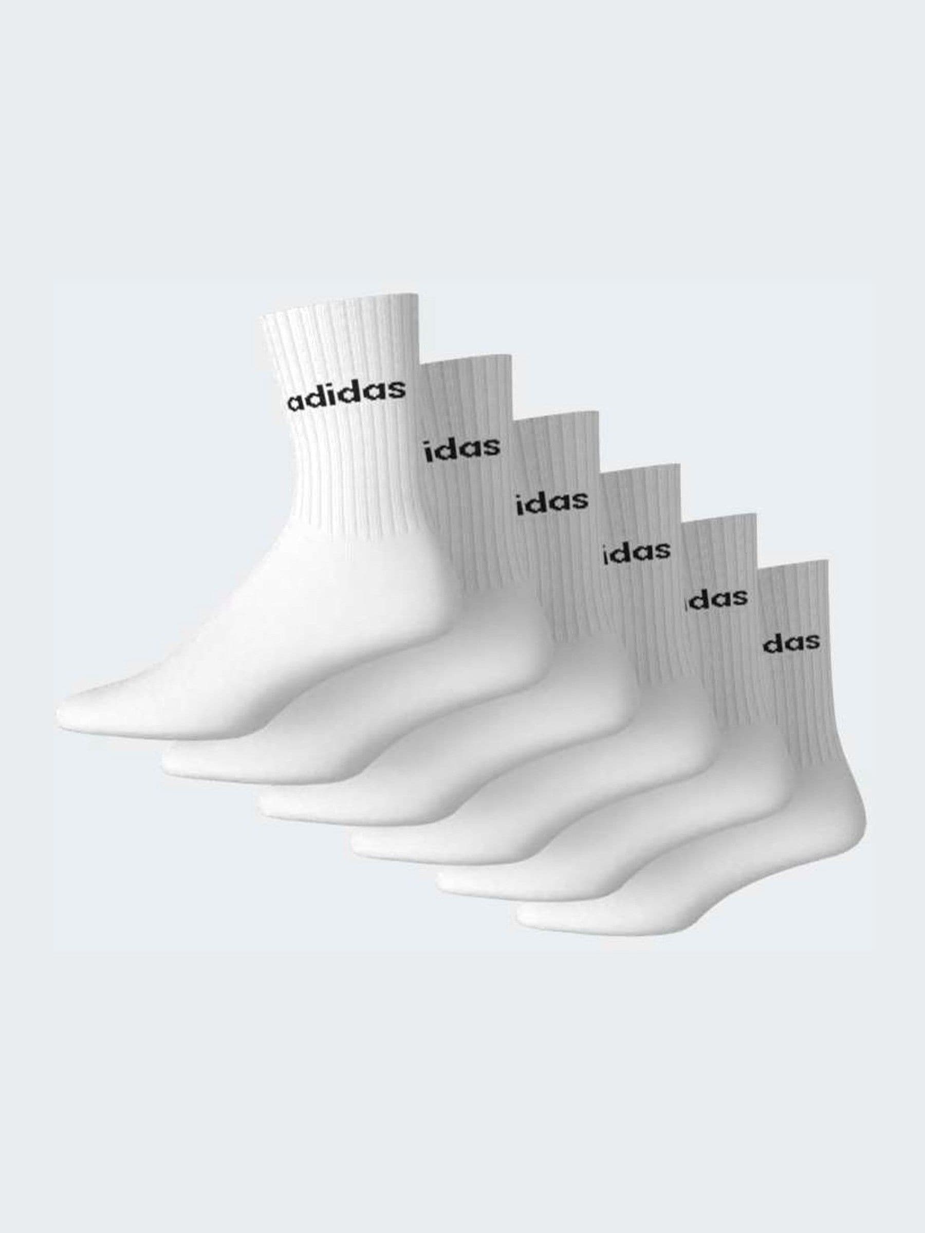 Adidas Uomo Bianco Linear Crew Socks Cushioned Socks 6 Pack - Immagine 1