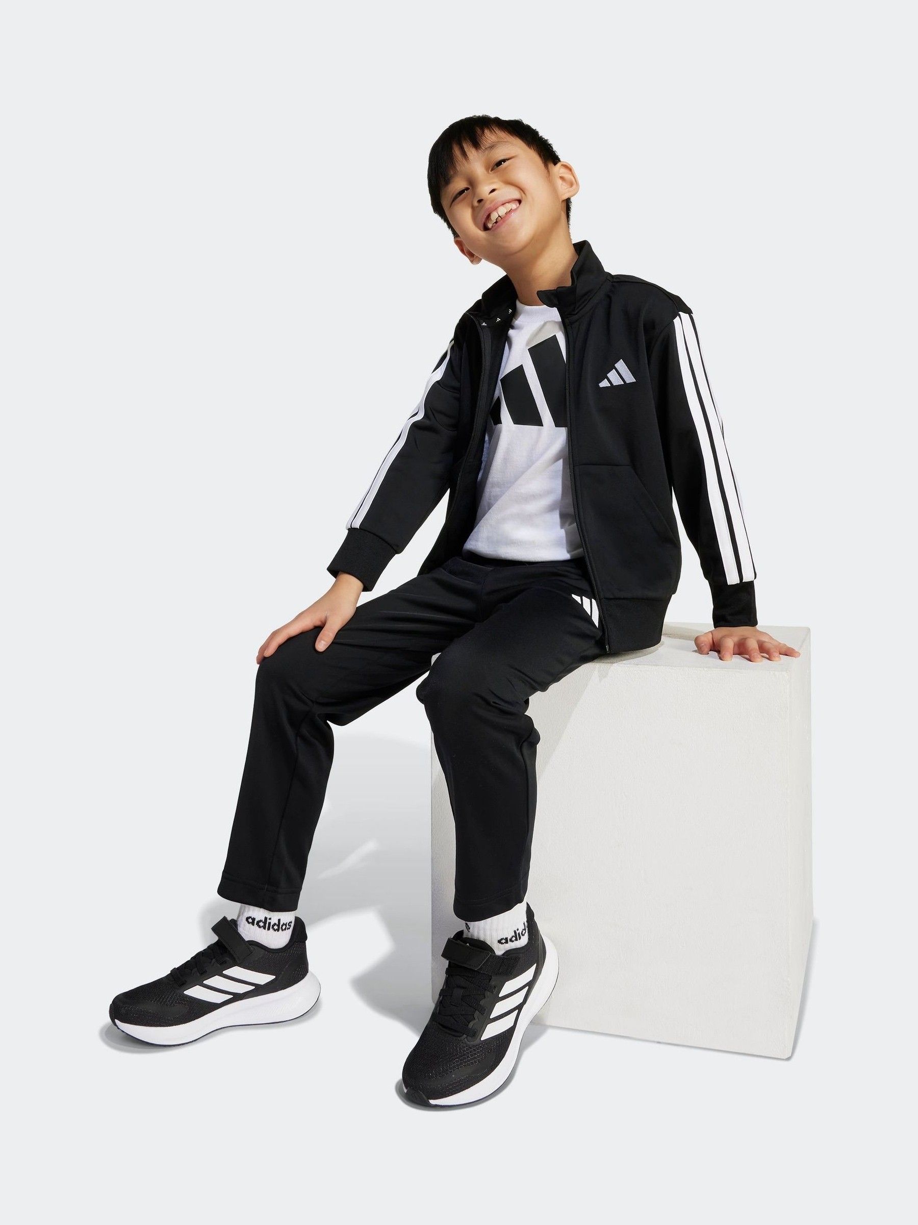 Completo Adidas Essentials Climacool Track Suit Kids Ragazza Nero Taglia 7 - Immagine 3