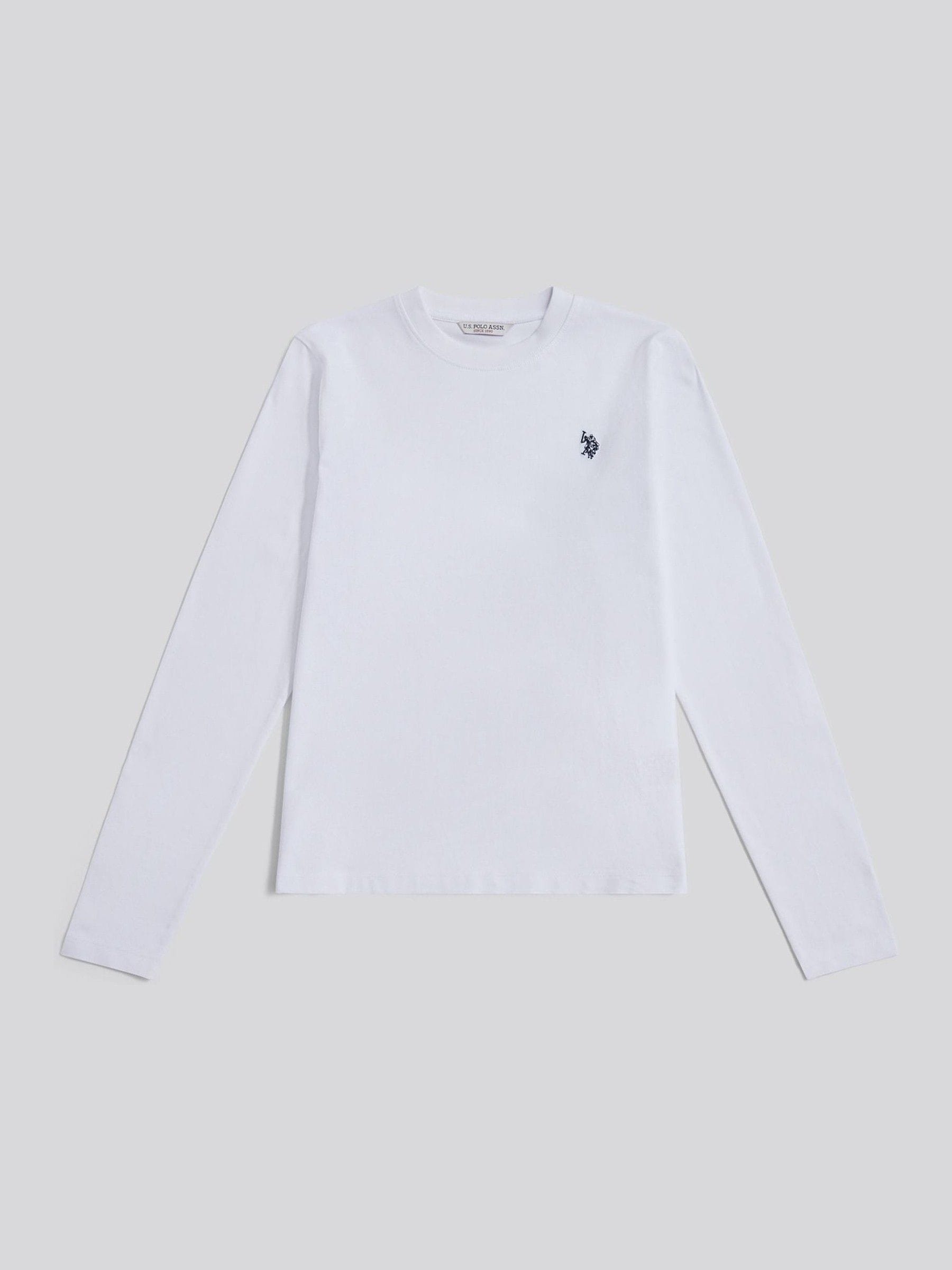 U.s. Polo Assn U. S. Polo Assn U. S. Polo Assn White Womens Long Sleeve 100% Cotton T-Shirt