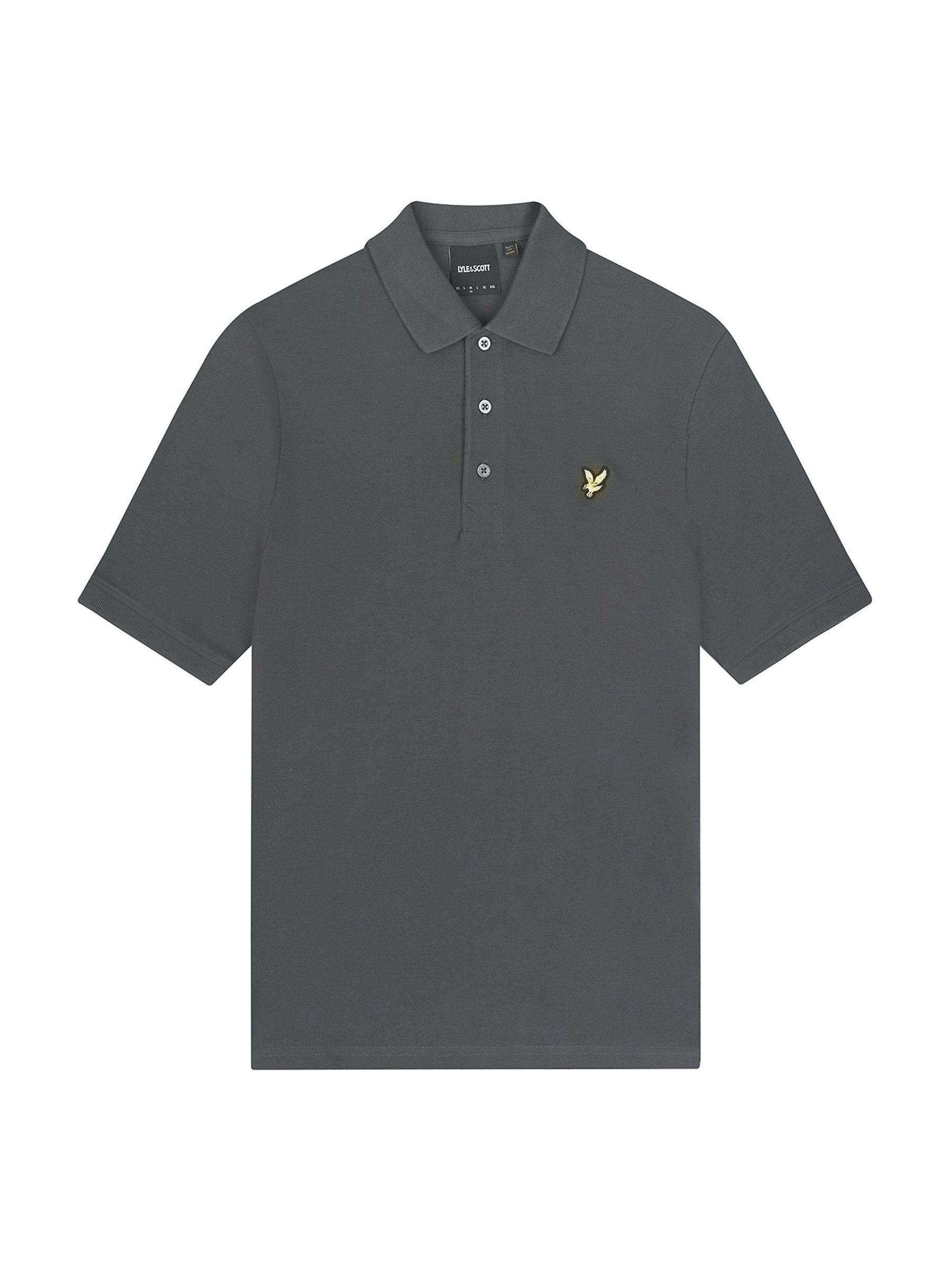 Lyle & Scott Herren Grau Einfarbiges Poloshirt - Bild 3