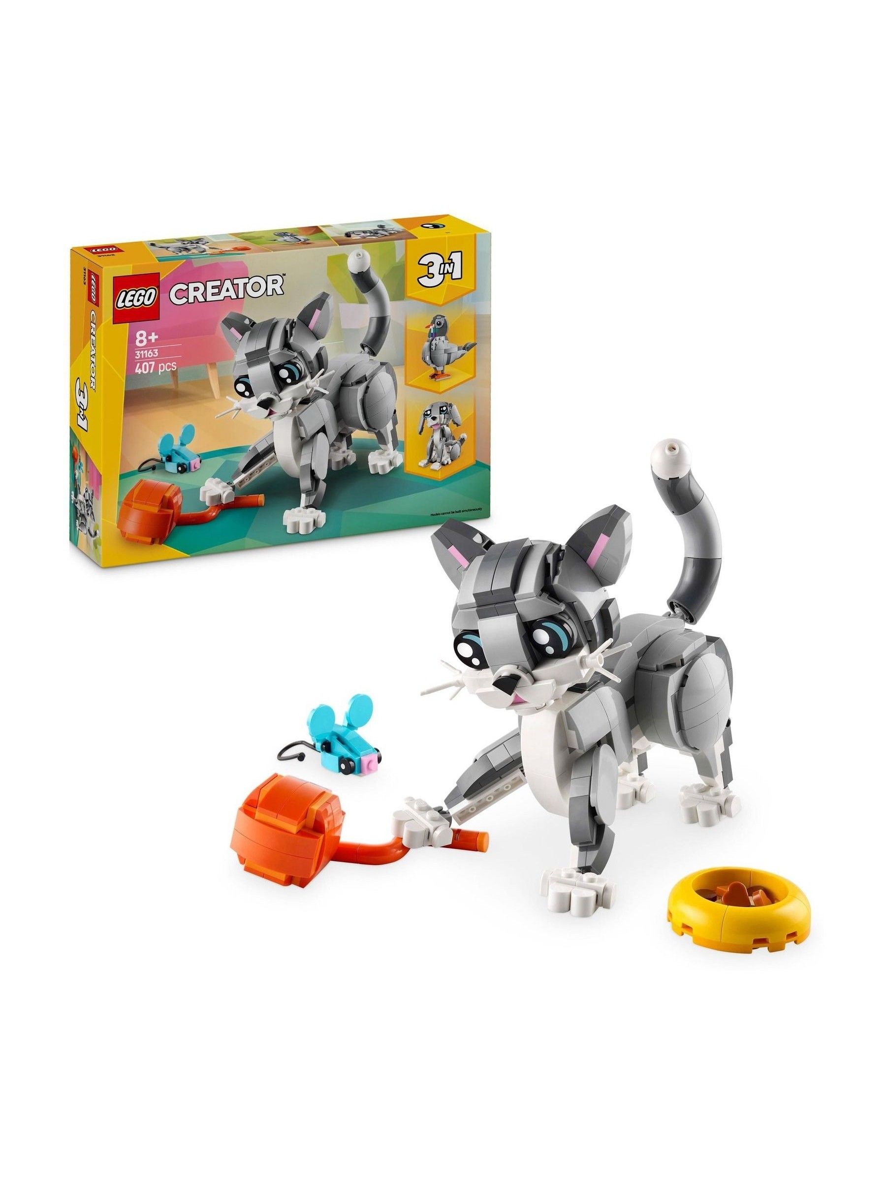 Lego Unisex Creator 3In1 Playful Cat Toy Animal Set 31163 - Immagine 1
