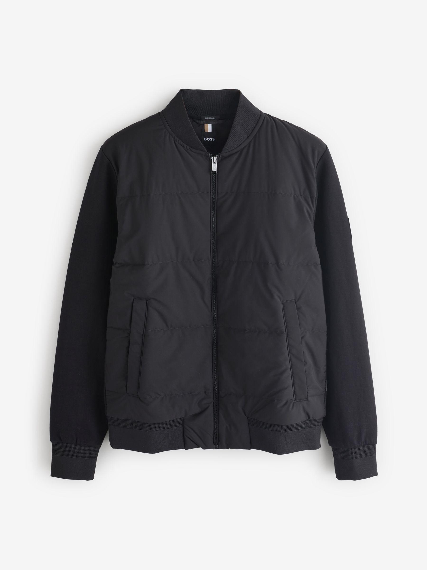 Boss Uomo Nero Zip-Up Padded Jacket - Immagine 1