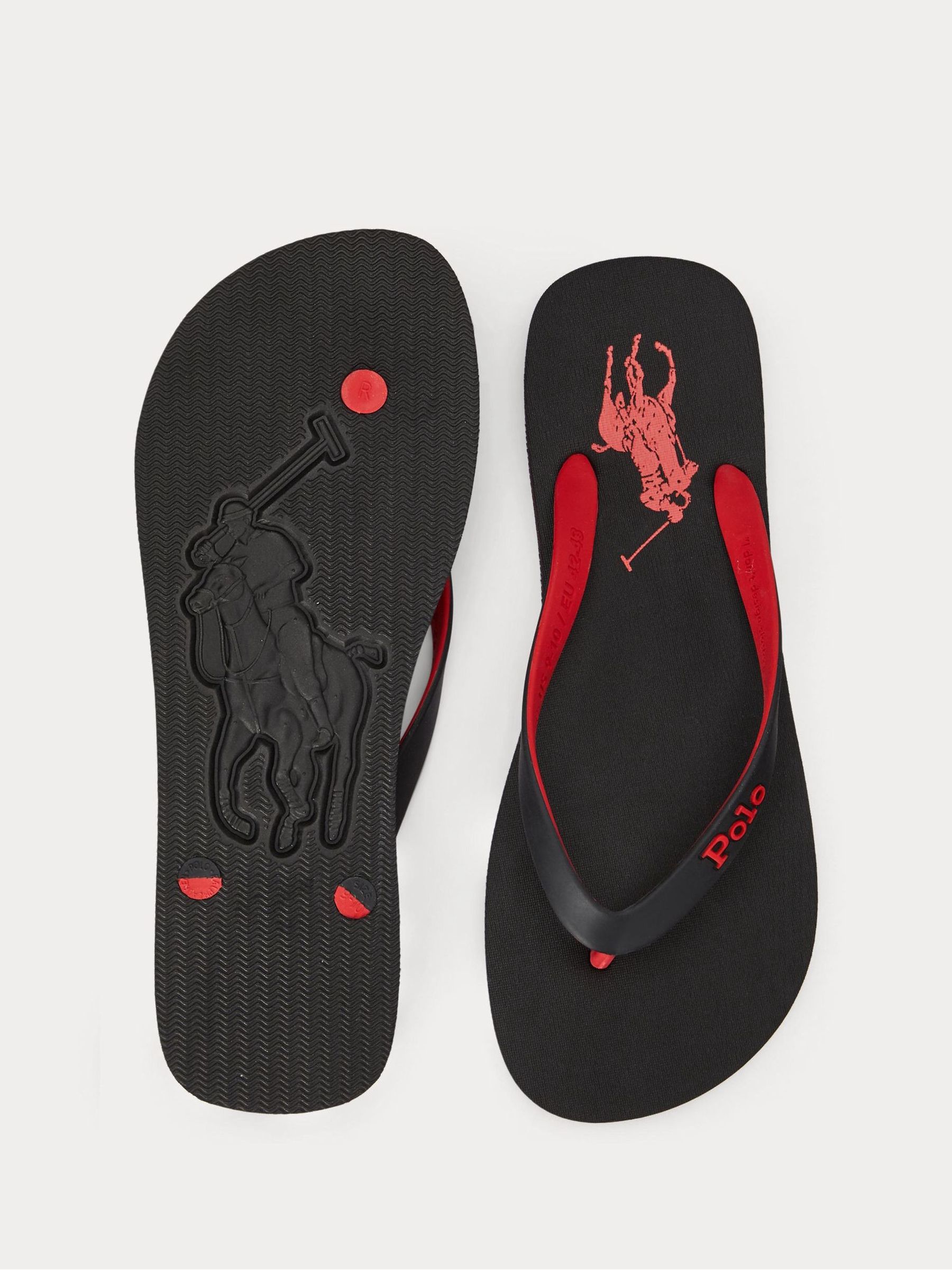 Polo Ralph Lauren Black Bolt Logo Sandals