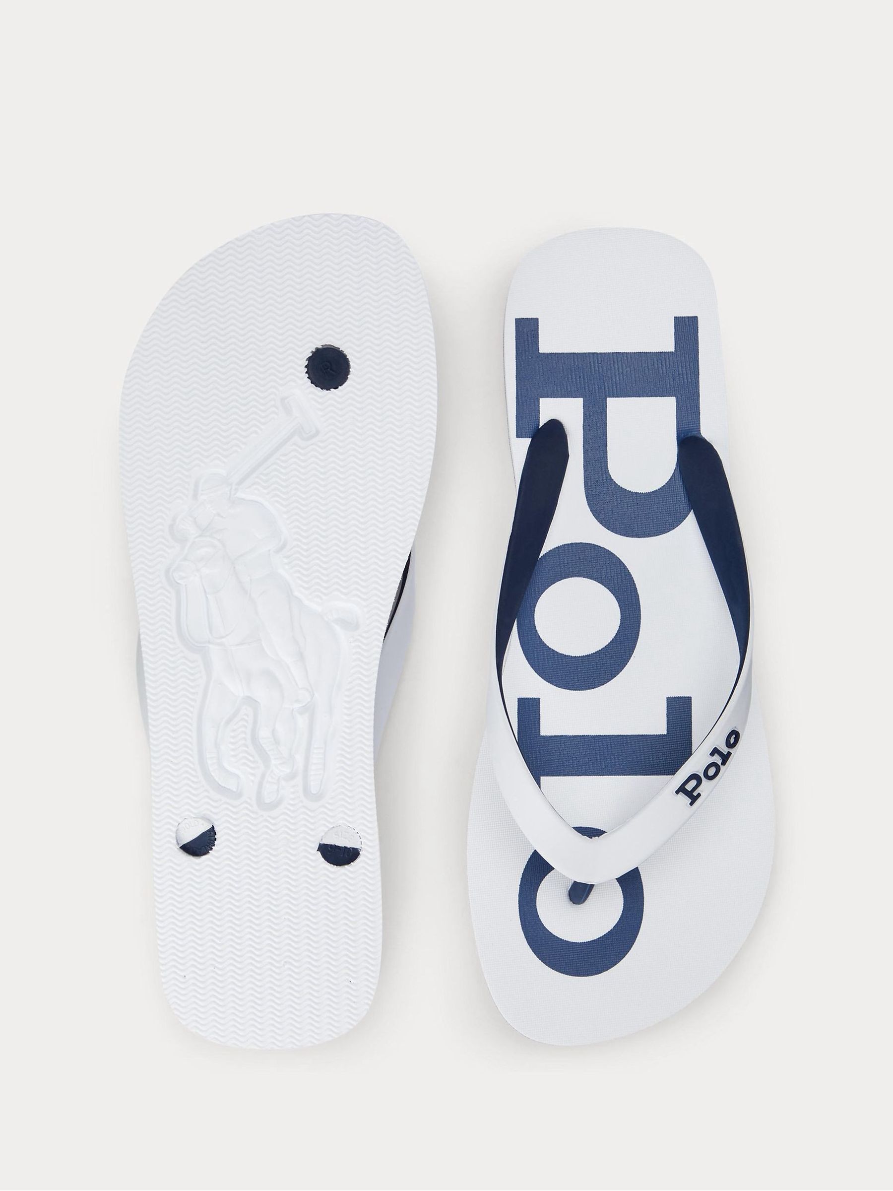 Polo Ralph Lauren White Bolt Logo Sandals