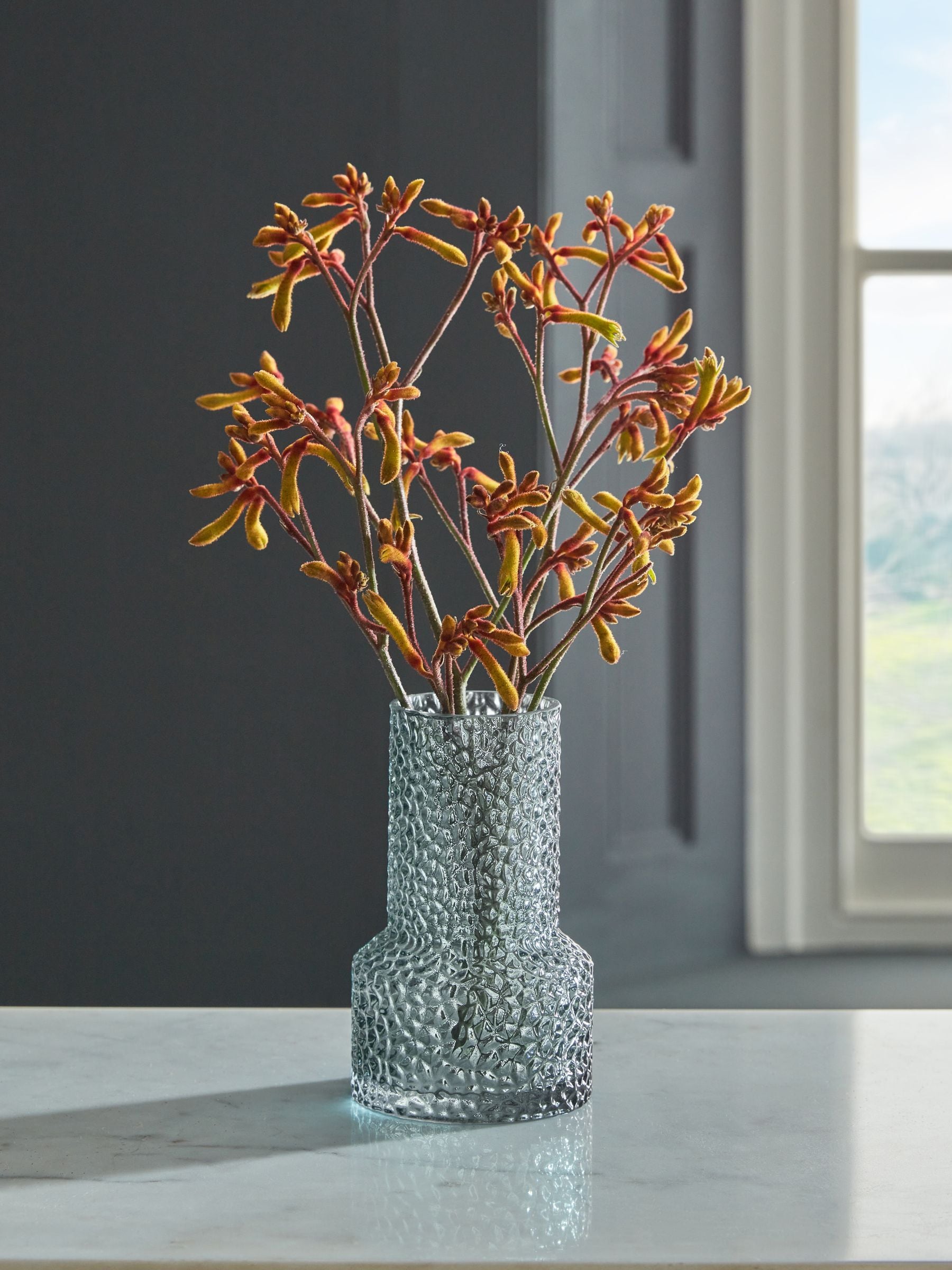 Next Blue Small Medium Textured Glass Vase