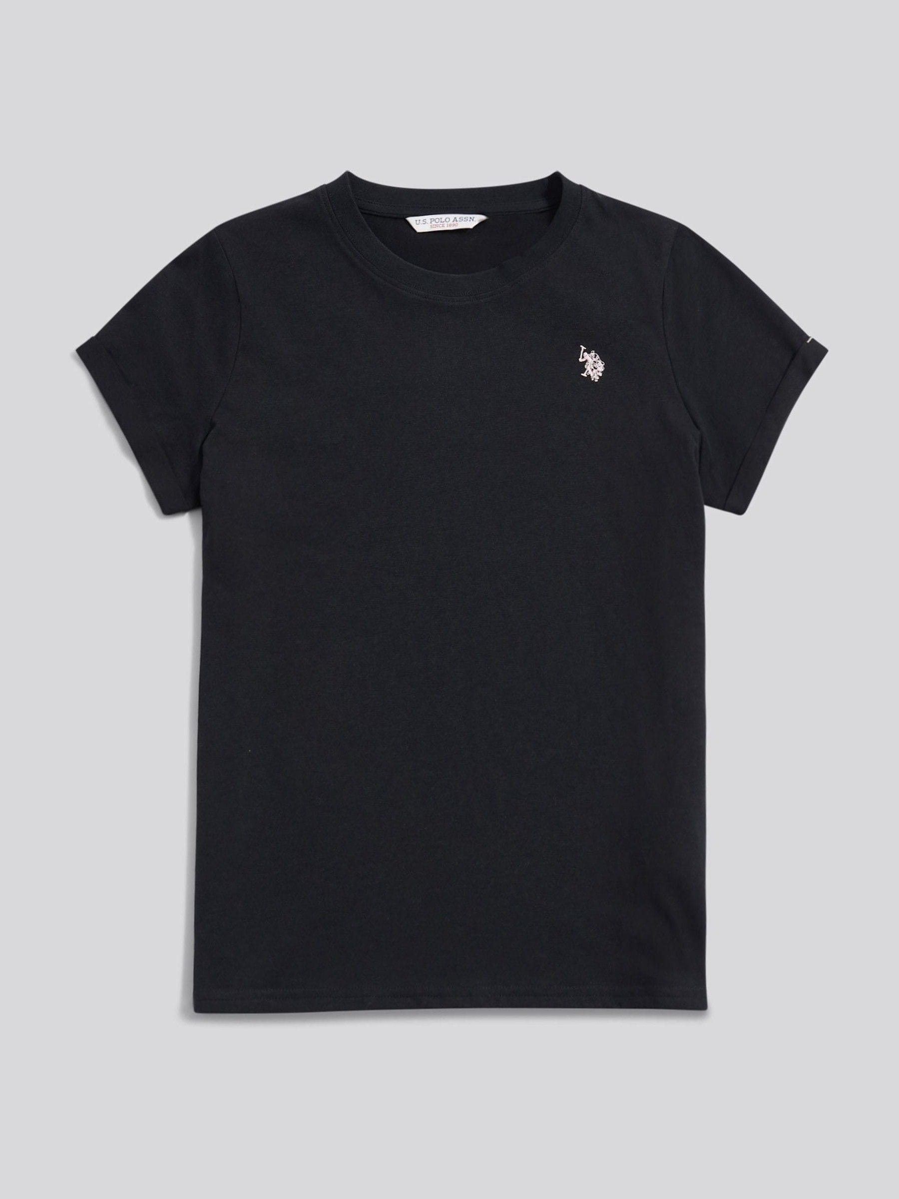 U.S. Polo Assn - T-Shirt Femme - Col Rond - Coton - Noir