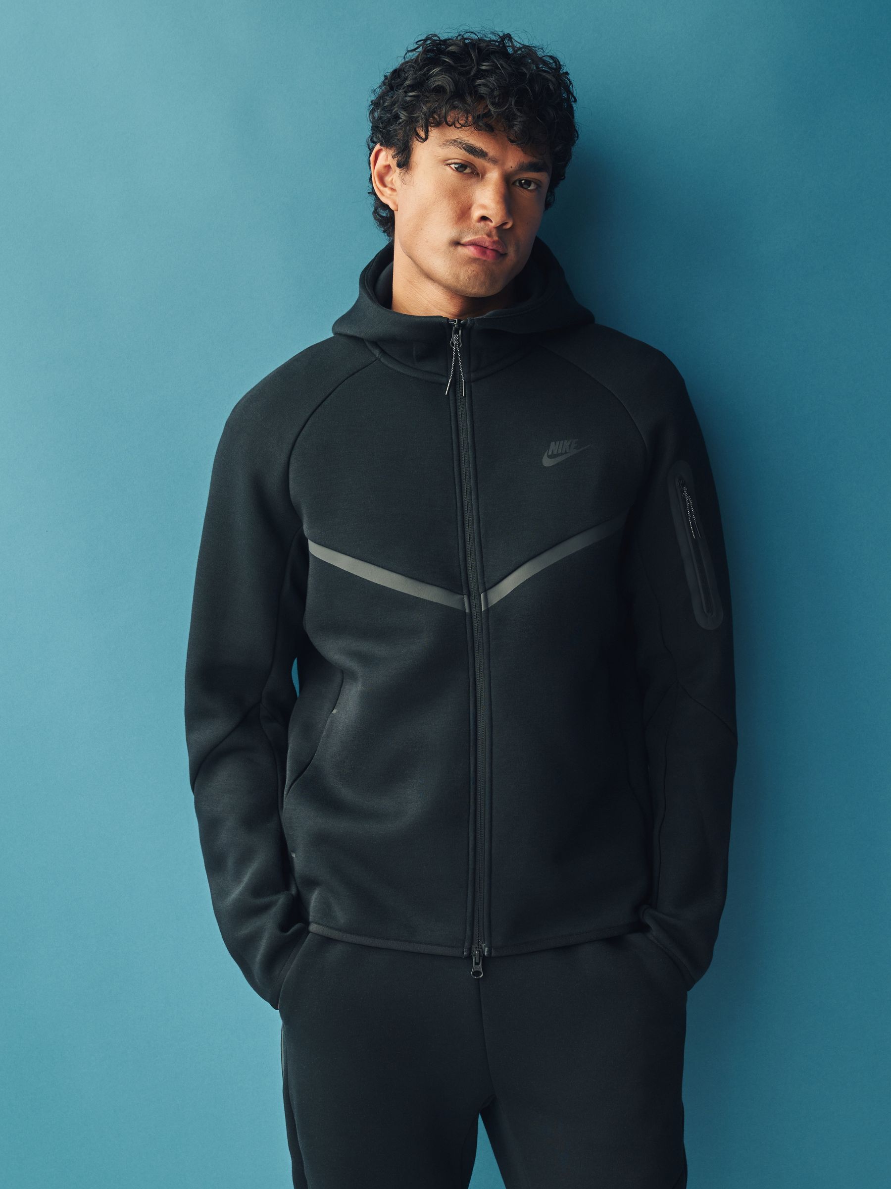 Nike Black Tech Fleece Zip Through Hoodie