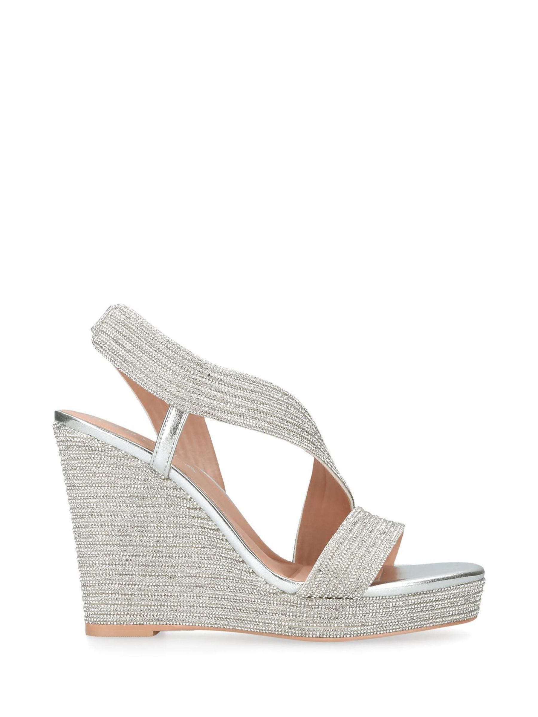 Carvela Grey Gala Wedge Sandals