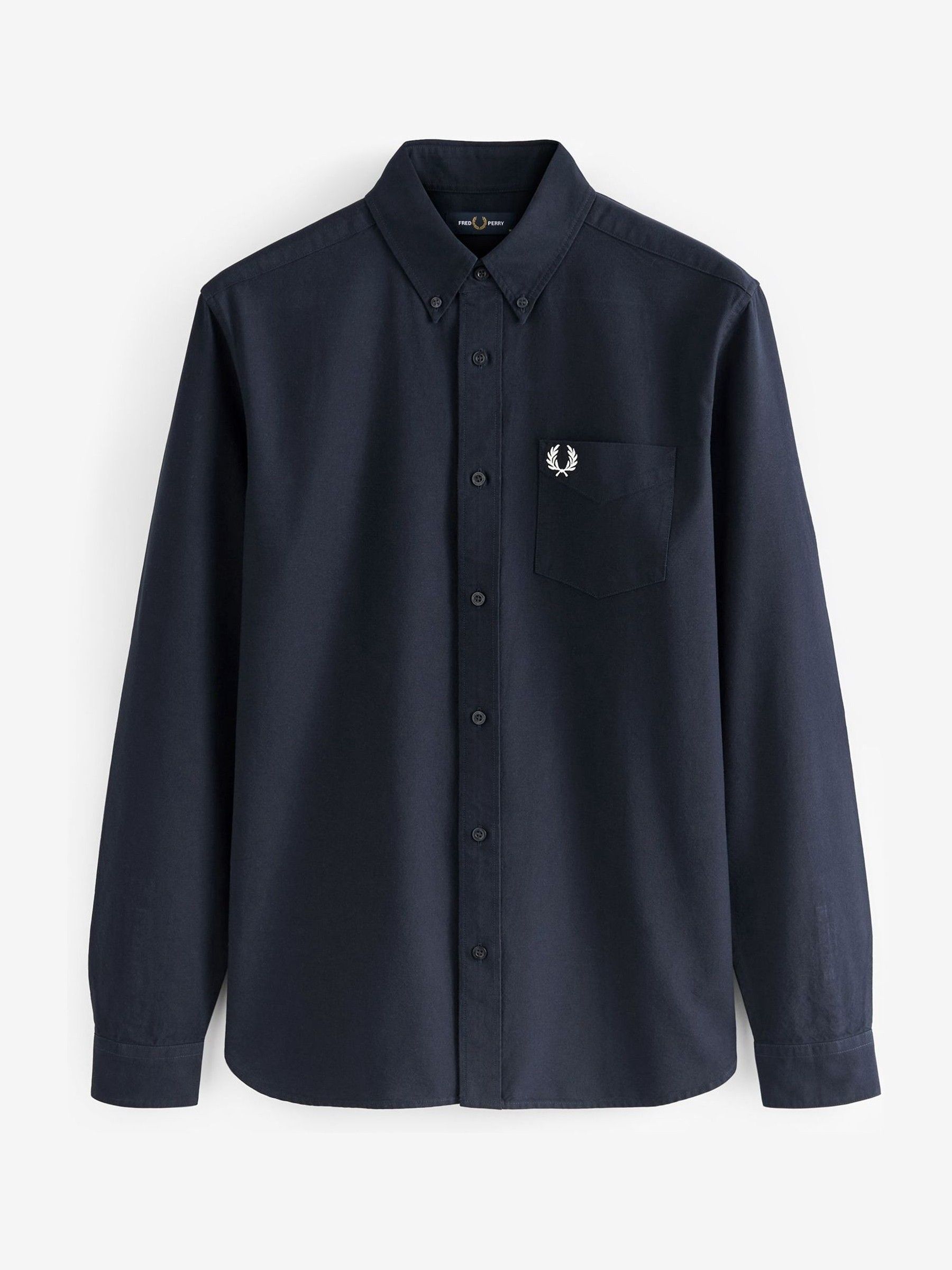 Fred Perry Uomo Blu Camicia Oxford A Maniche Lunghe - Immagine 1