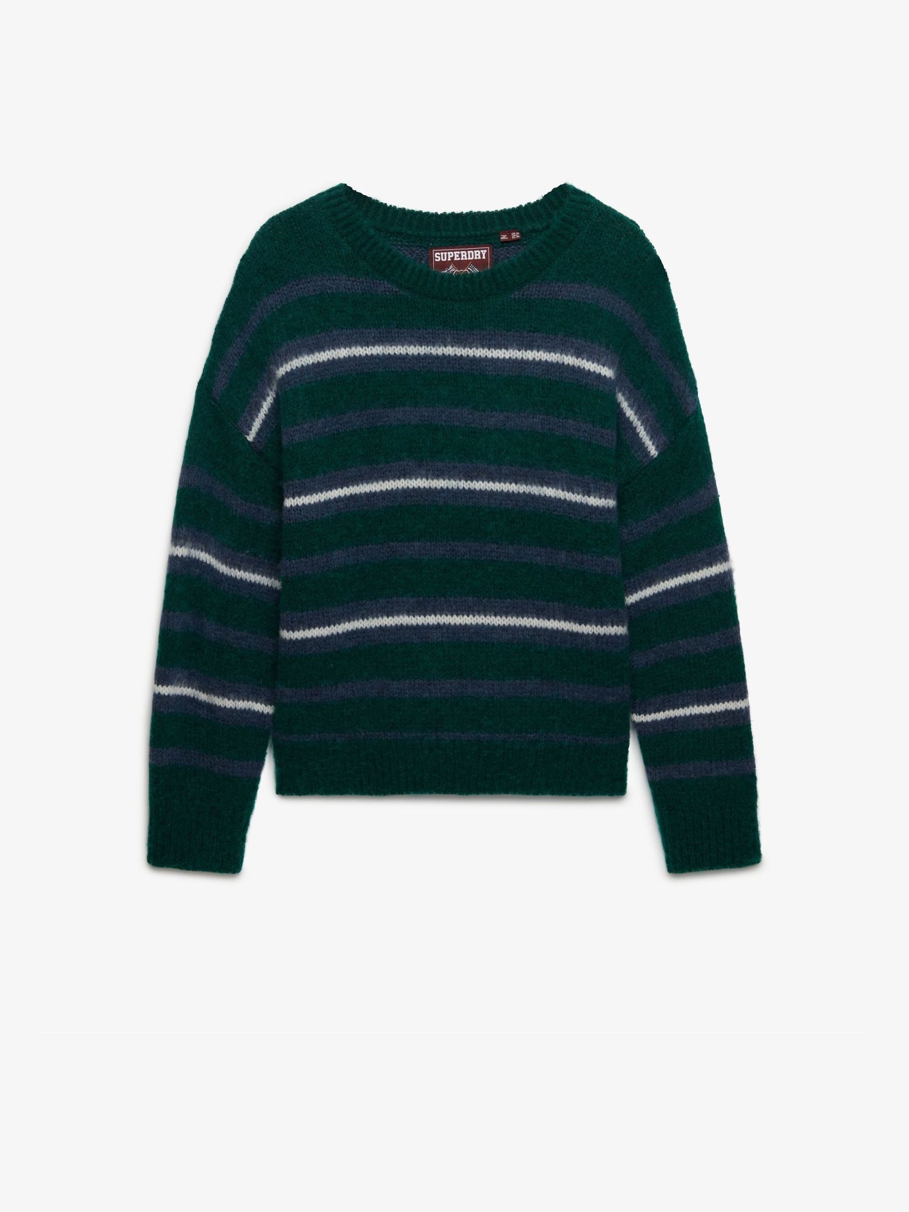 Superdry Damen Vert Gestreifter, Gebürsteter, Lässiger Strickpullover Für - Bild 2