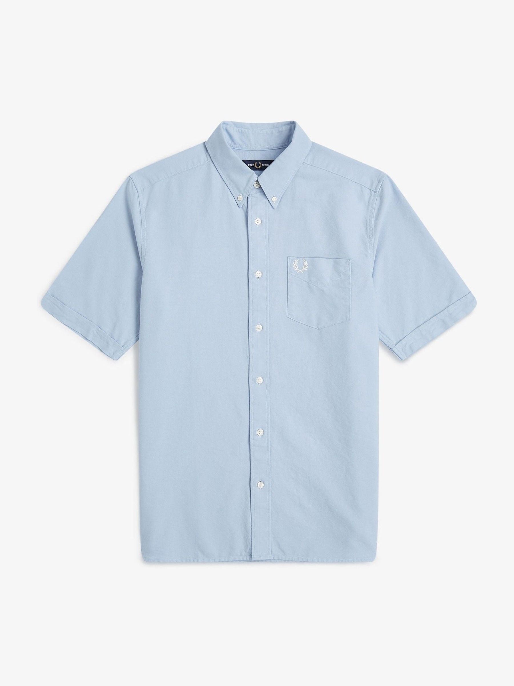 Fred Perry Herren Blau Kurzärmeliges Oxford-Hemd - Bild 1