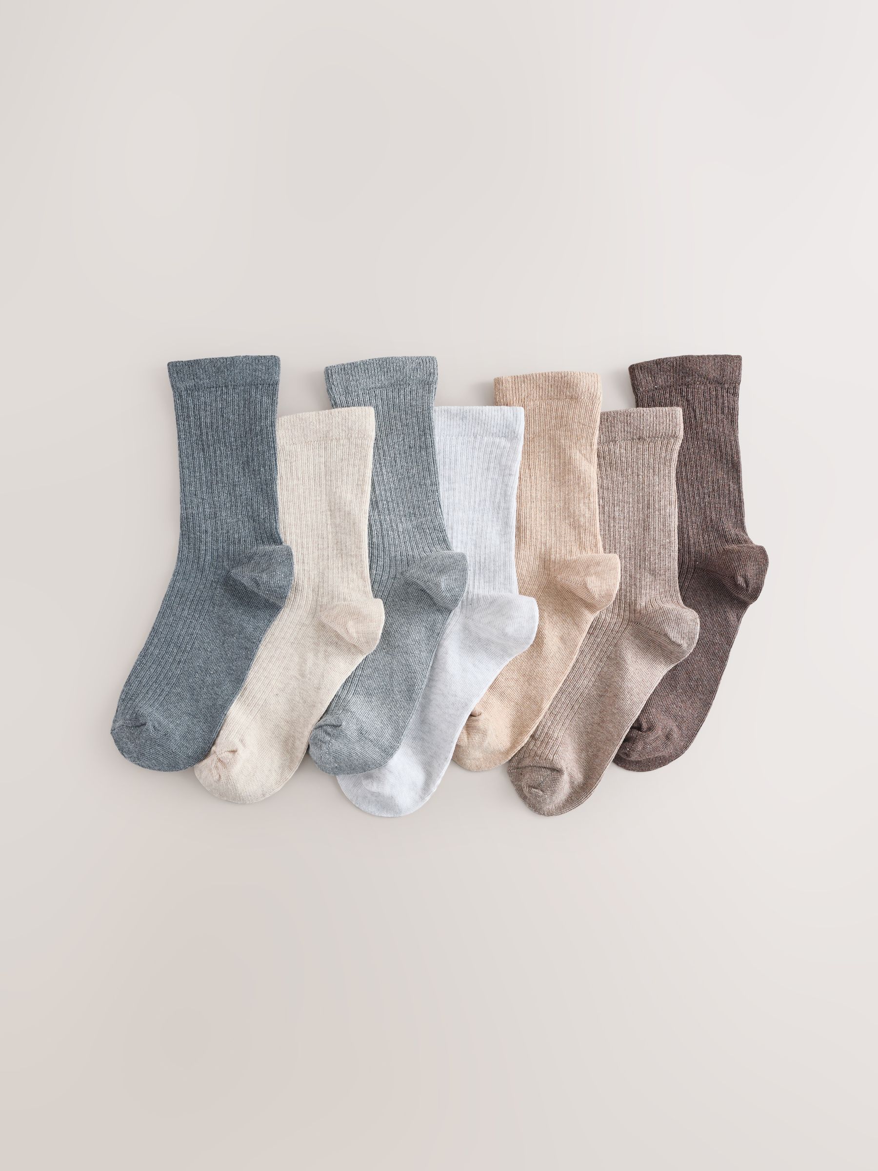 Next Cotton Rich Fine Rib Socks 7 Pack