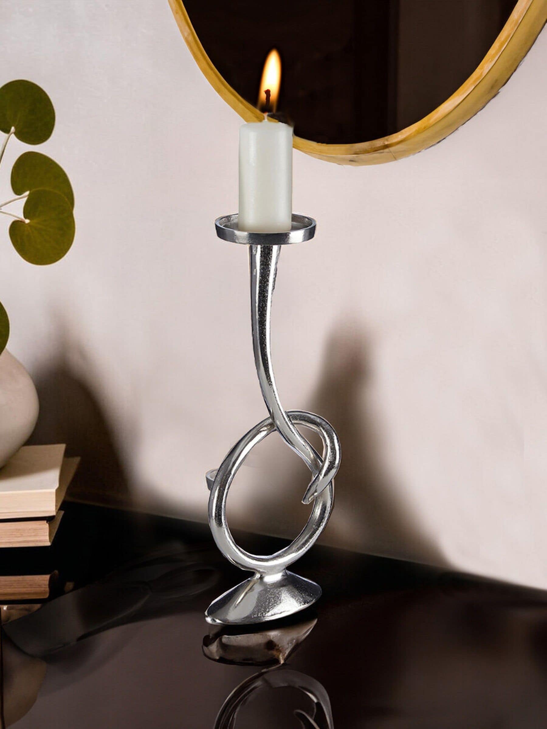 Fifty Five South White Twist Candle Holder