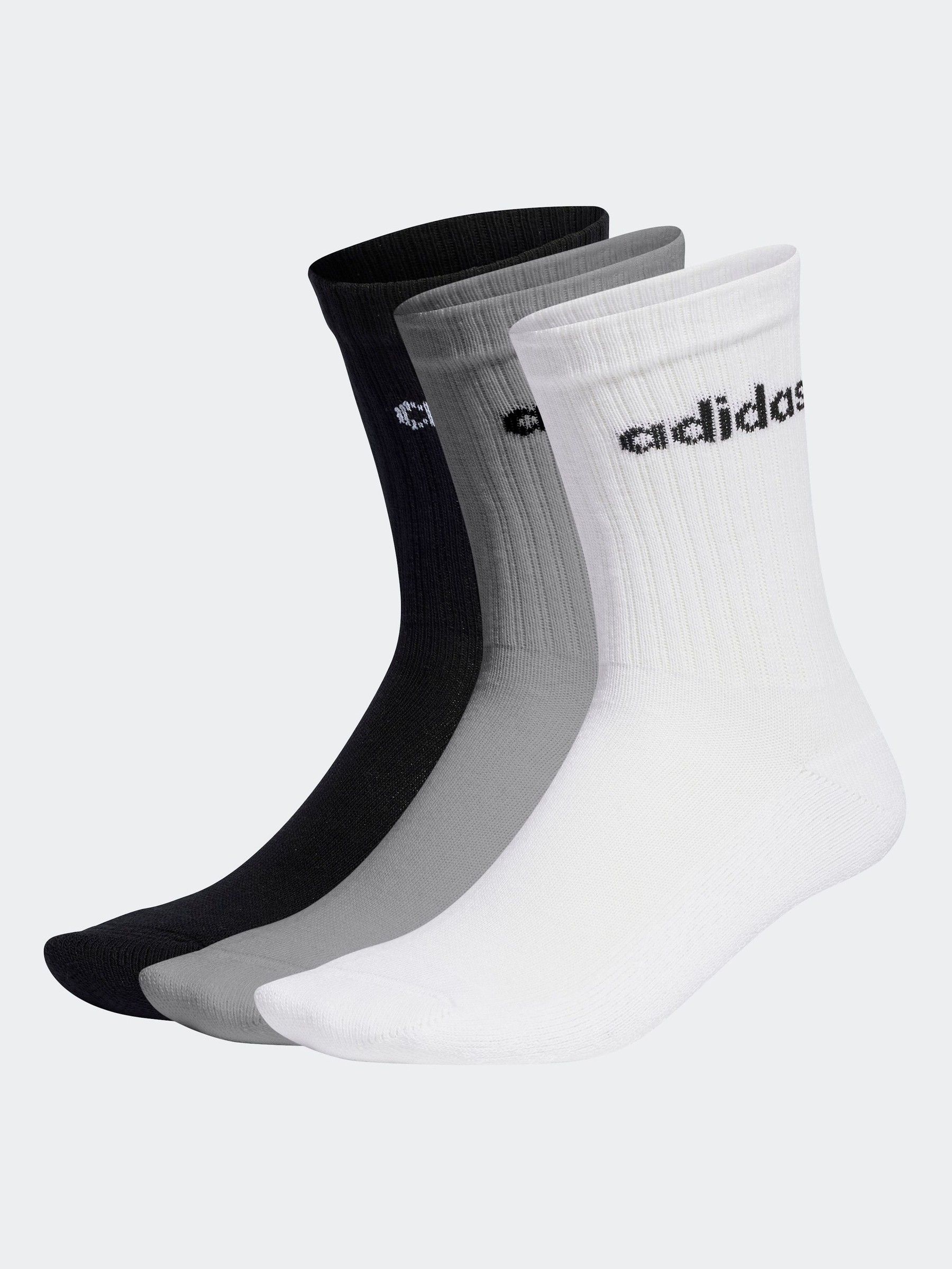Adidas Unisex Grigio Calze Alte (X3) - Immagine 2